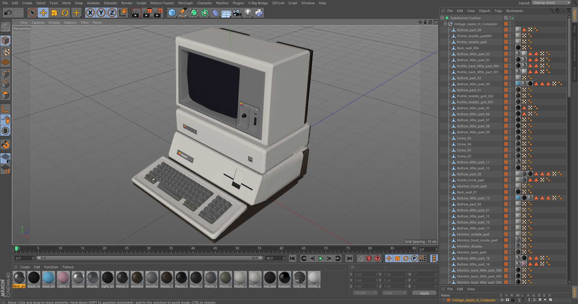3D Vintage Apple III Computer