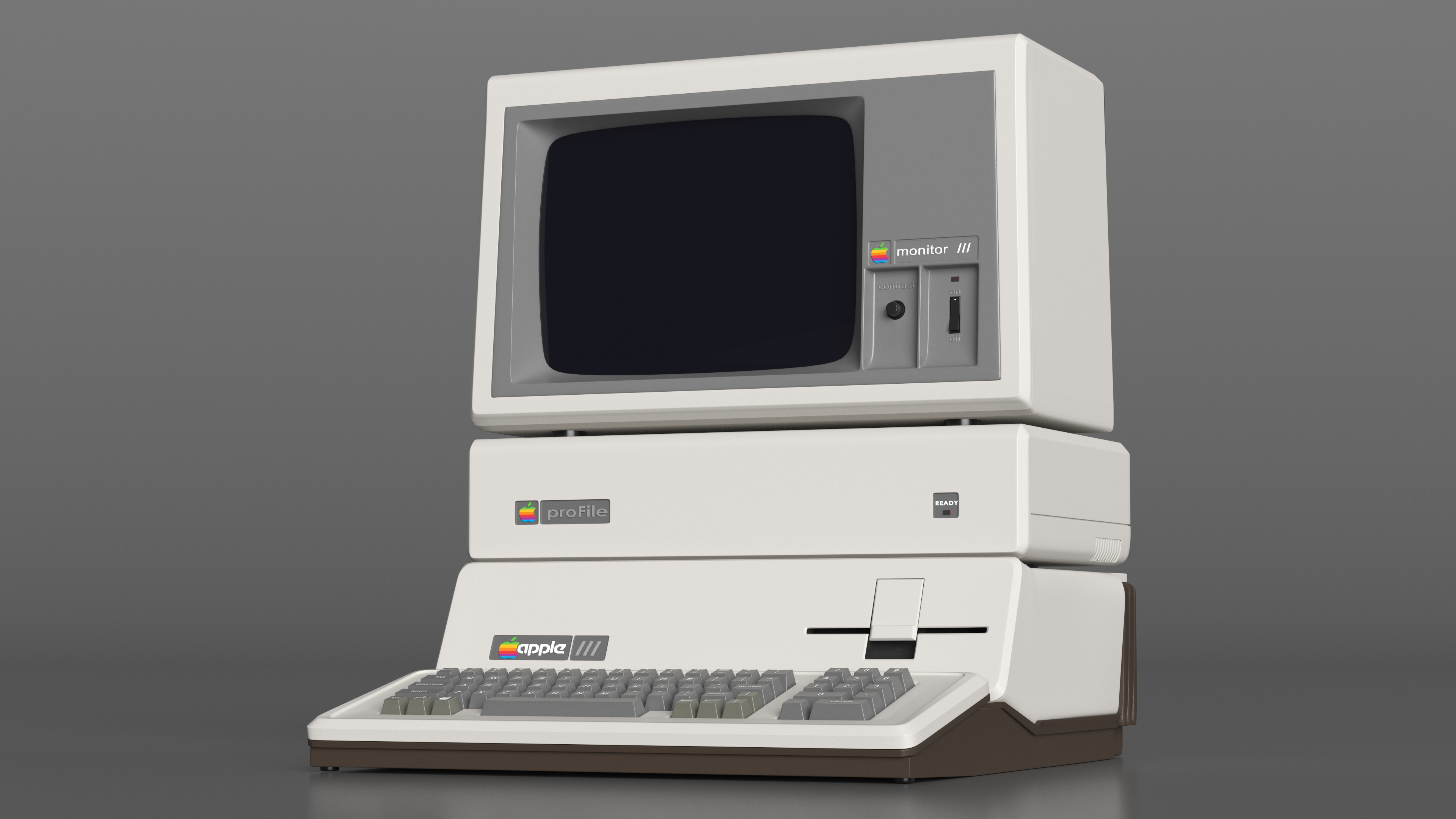 3D Vintage Apple III Computer