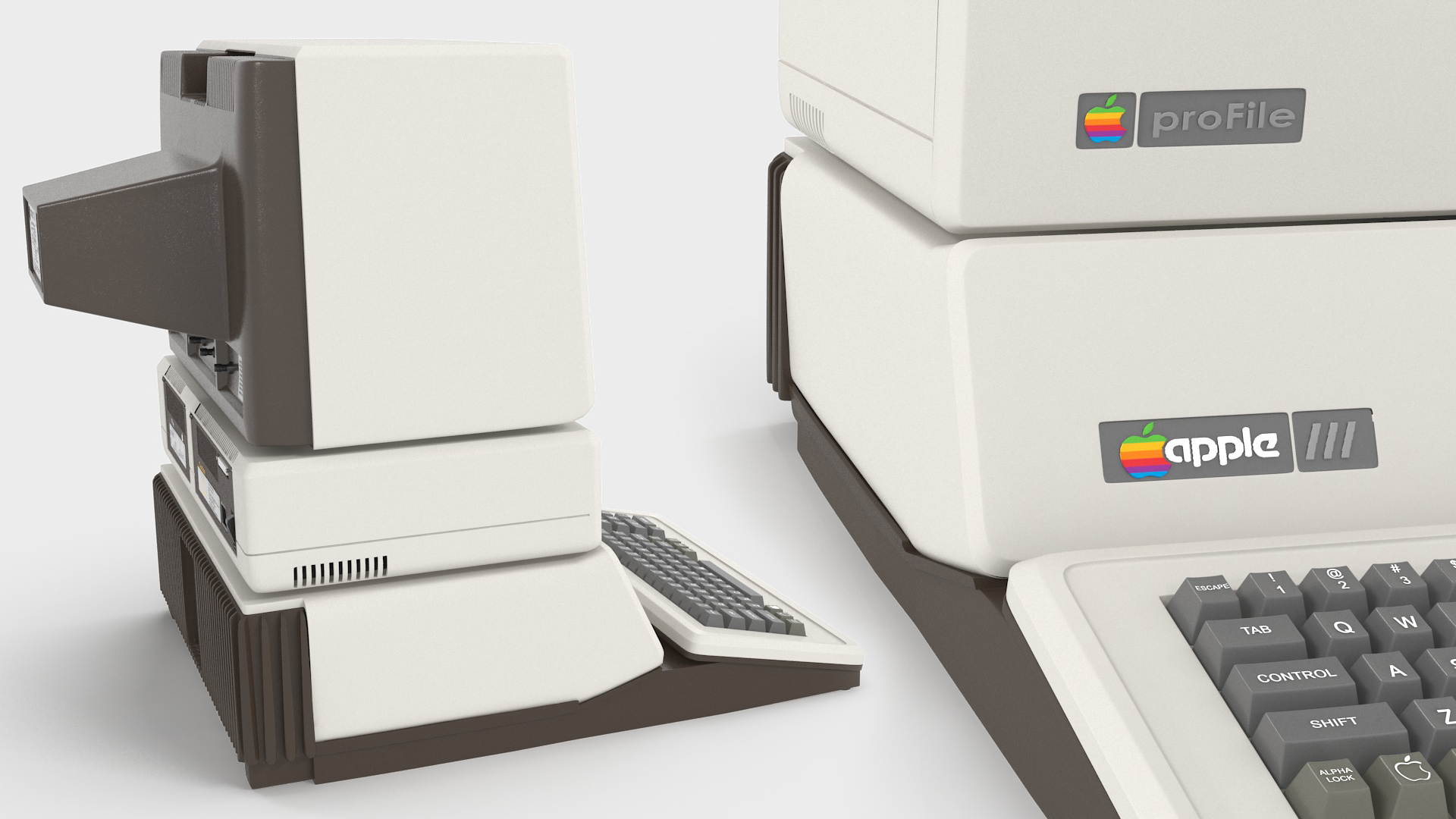 3D Vintage Apple III Computer