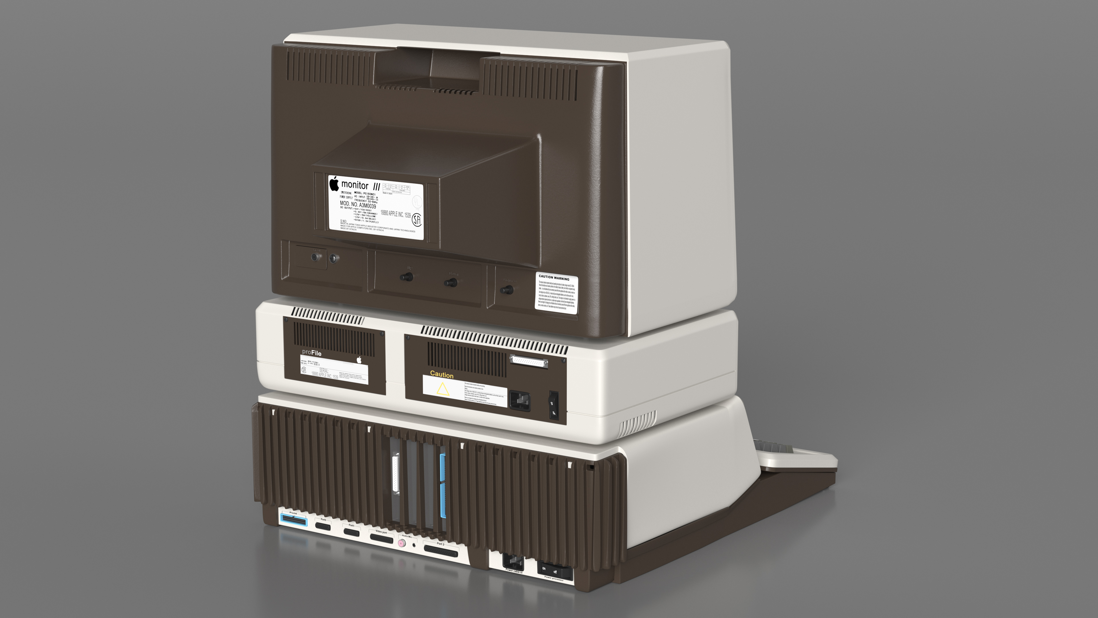 3D Vintage Apple III Computer
