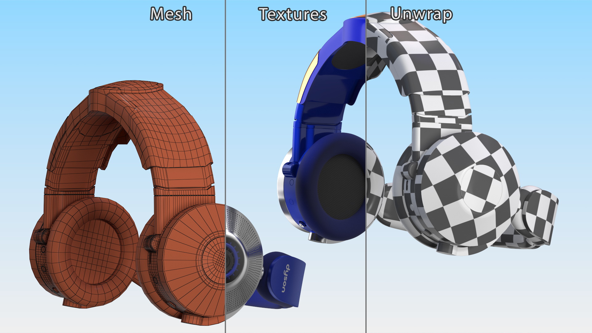 3D Orange Headphones Dyson Air Purifier
