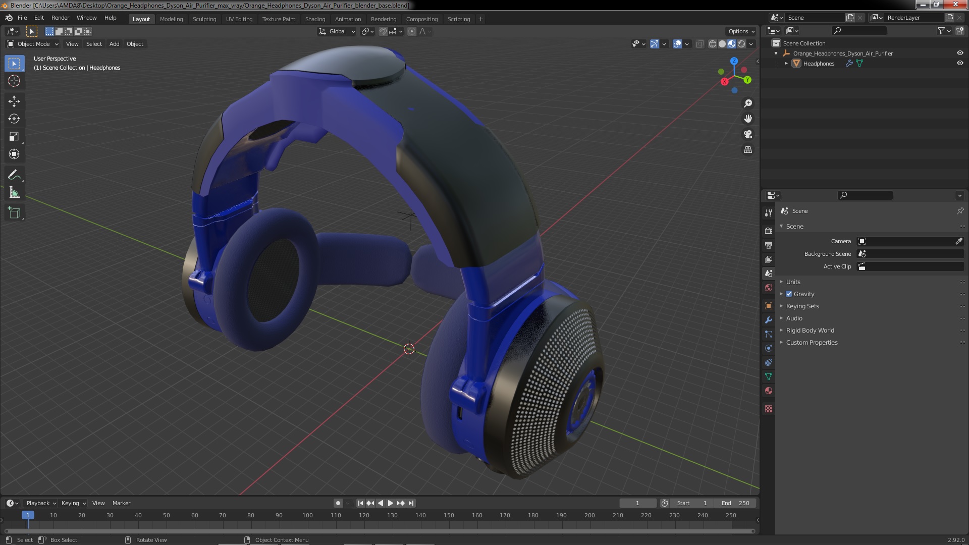 3D Orange Headphones Dyson Air Purifier