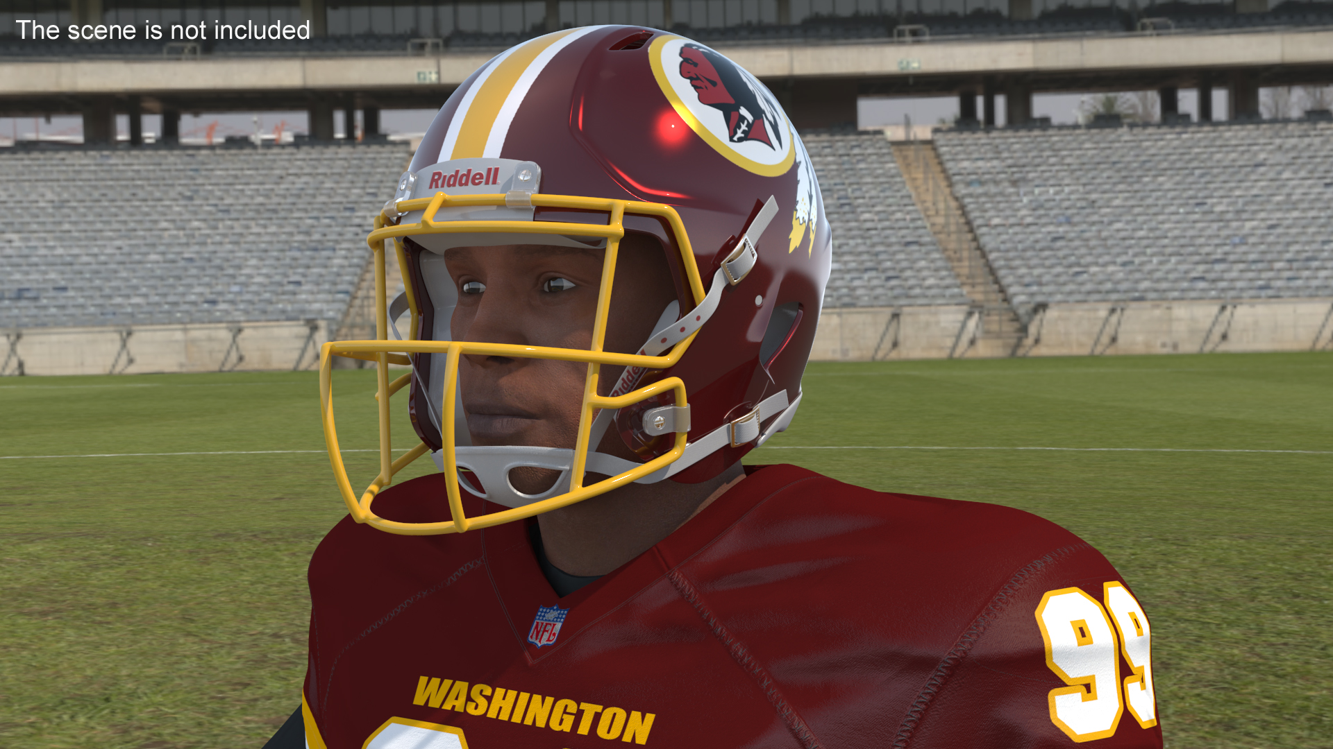 3D Washington Redskins American Football Player Fur model