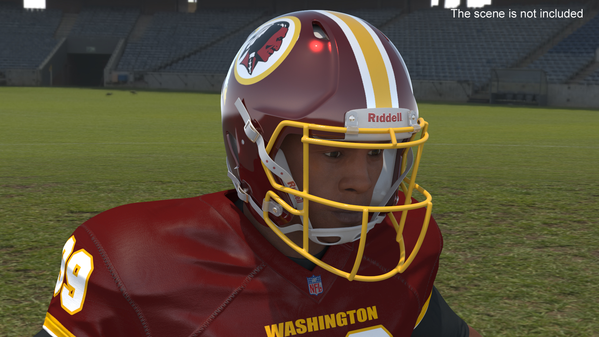 3D Washington Redskins American Football Player Fur model