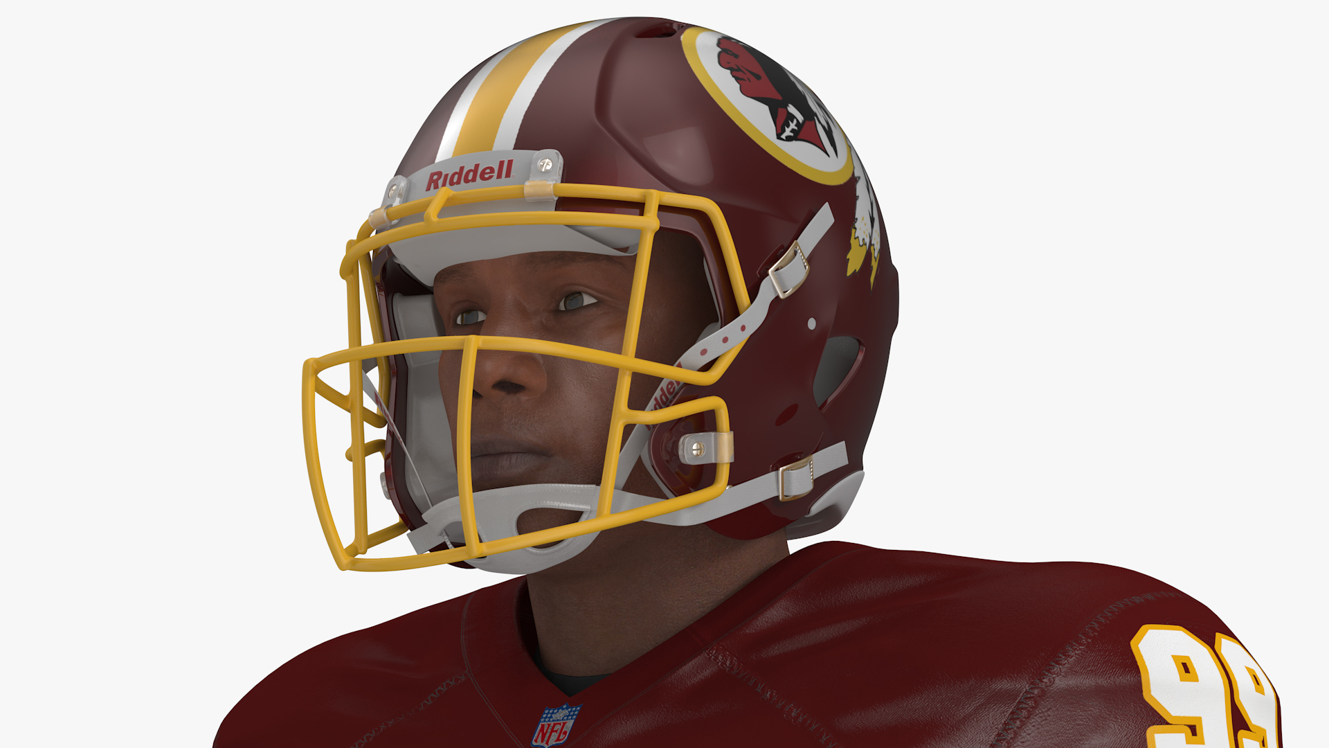 3D Washington Redskins American Football Player Fur model