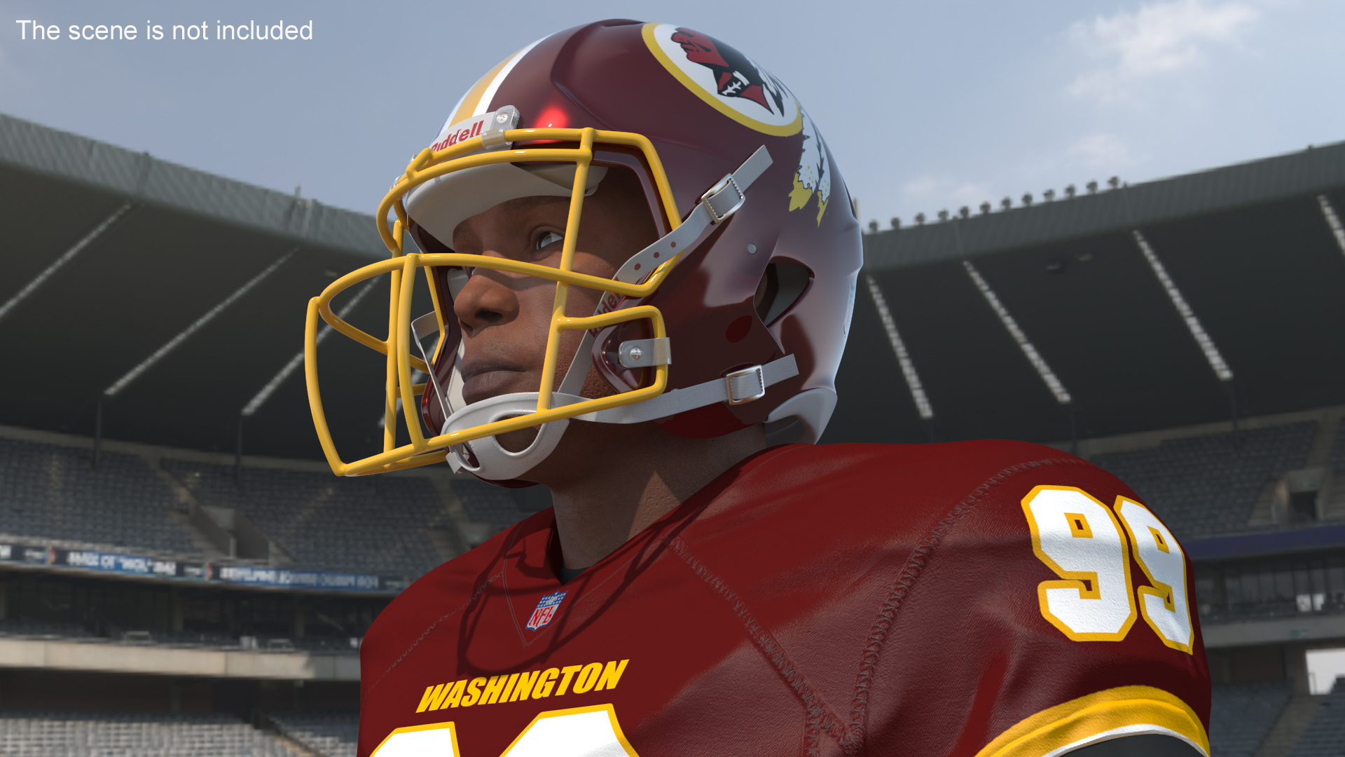 3D Washington Redskins American Football Player Fur model
