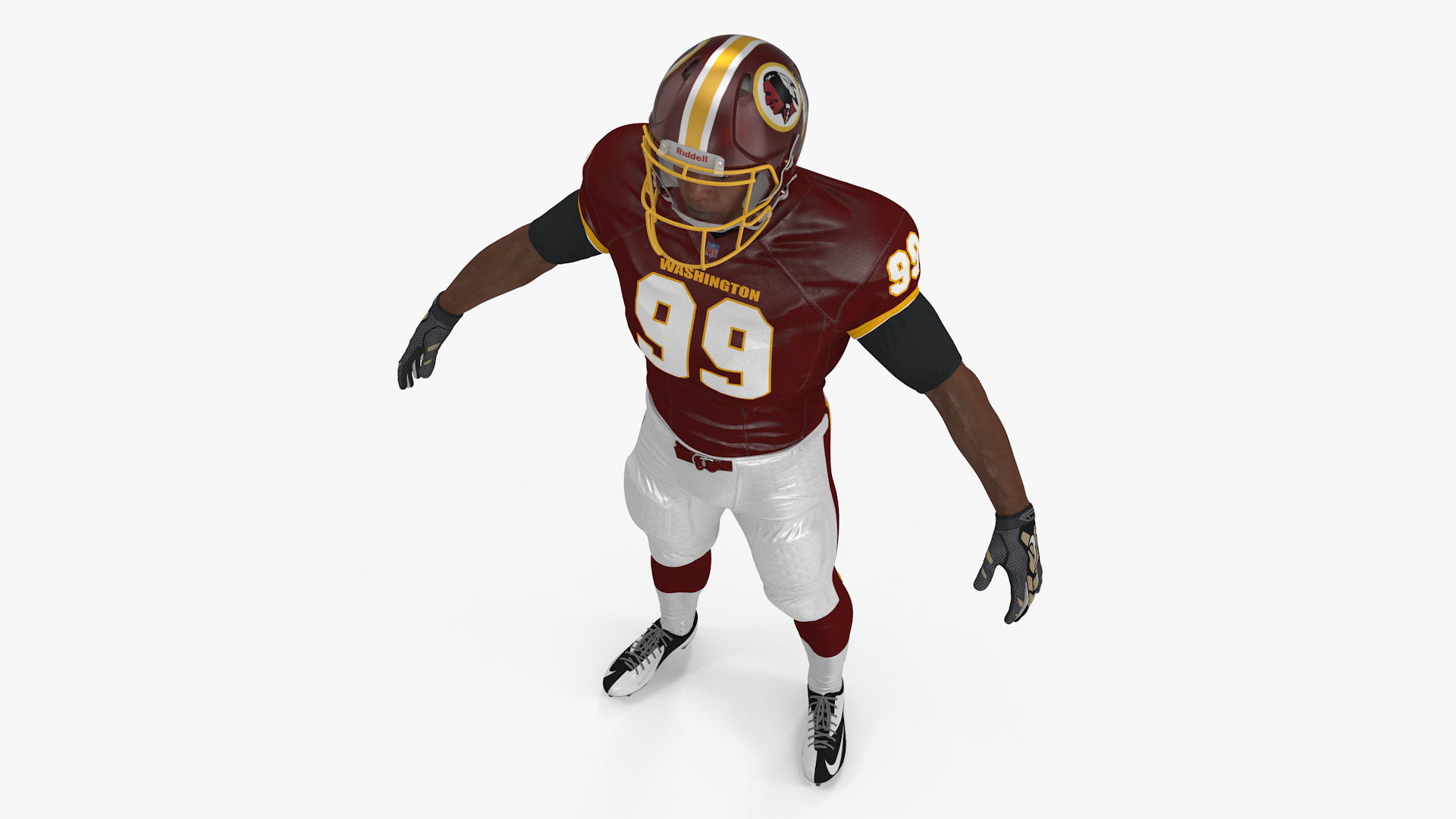 3D Washington Redskins American Football Player Fur model