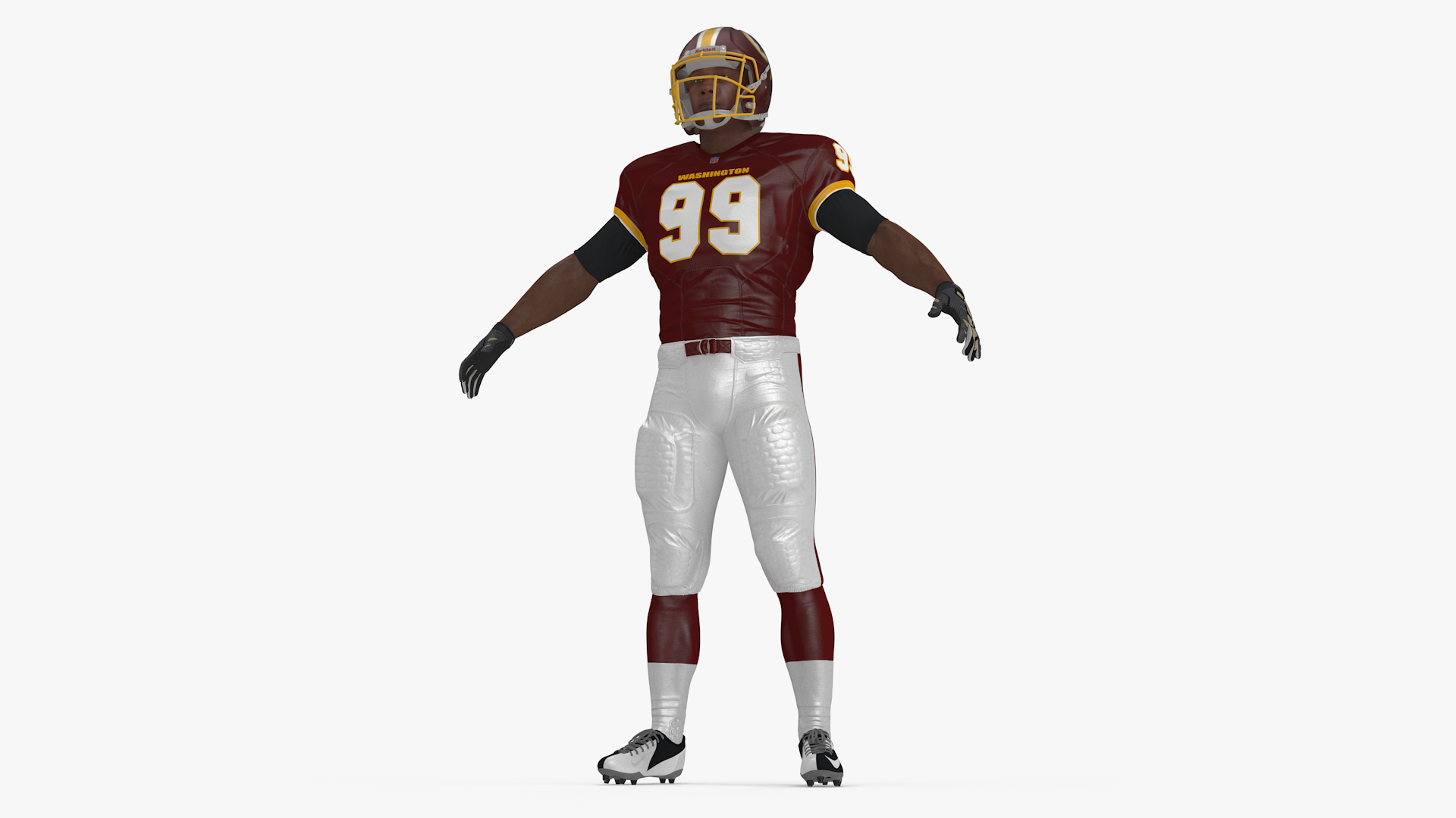 3D Washington Redskins American Football Player Fur model