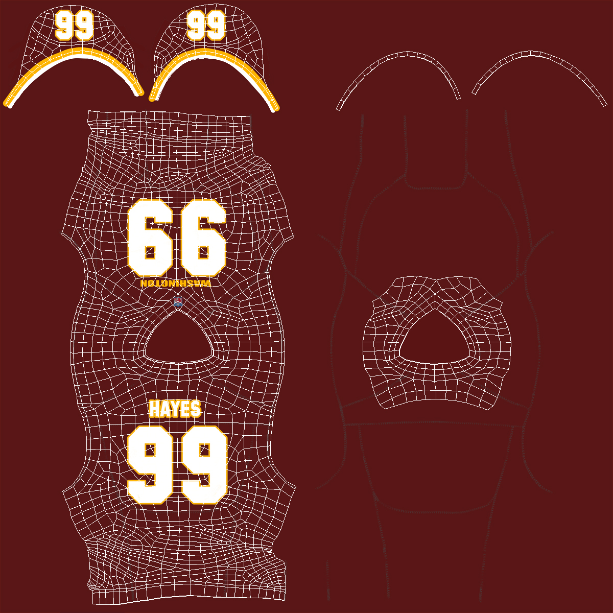 3D Washington Redskins American Football Player Fur model