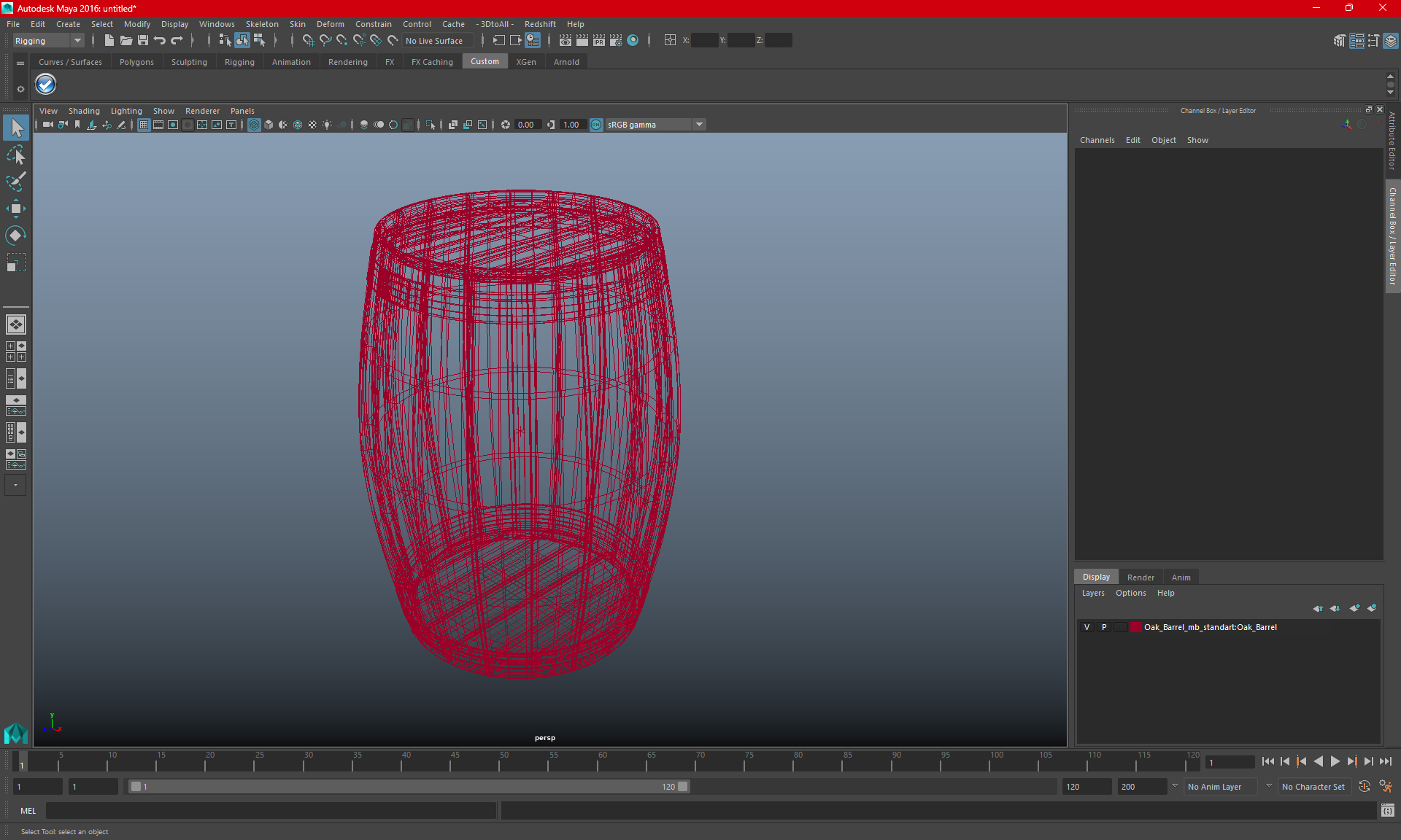3D model Oak Barrel