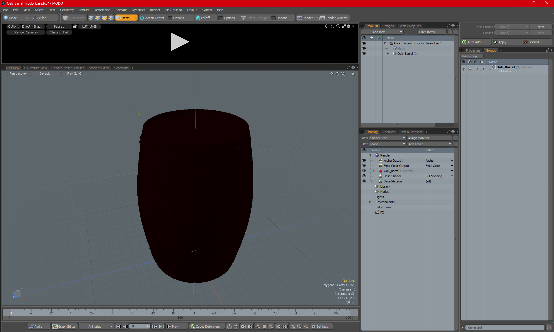 3D model Oak Barrel