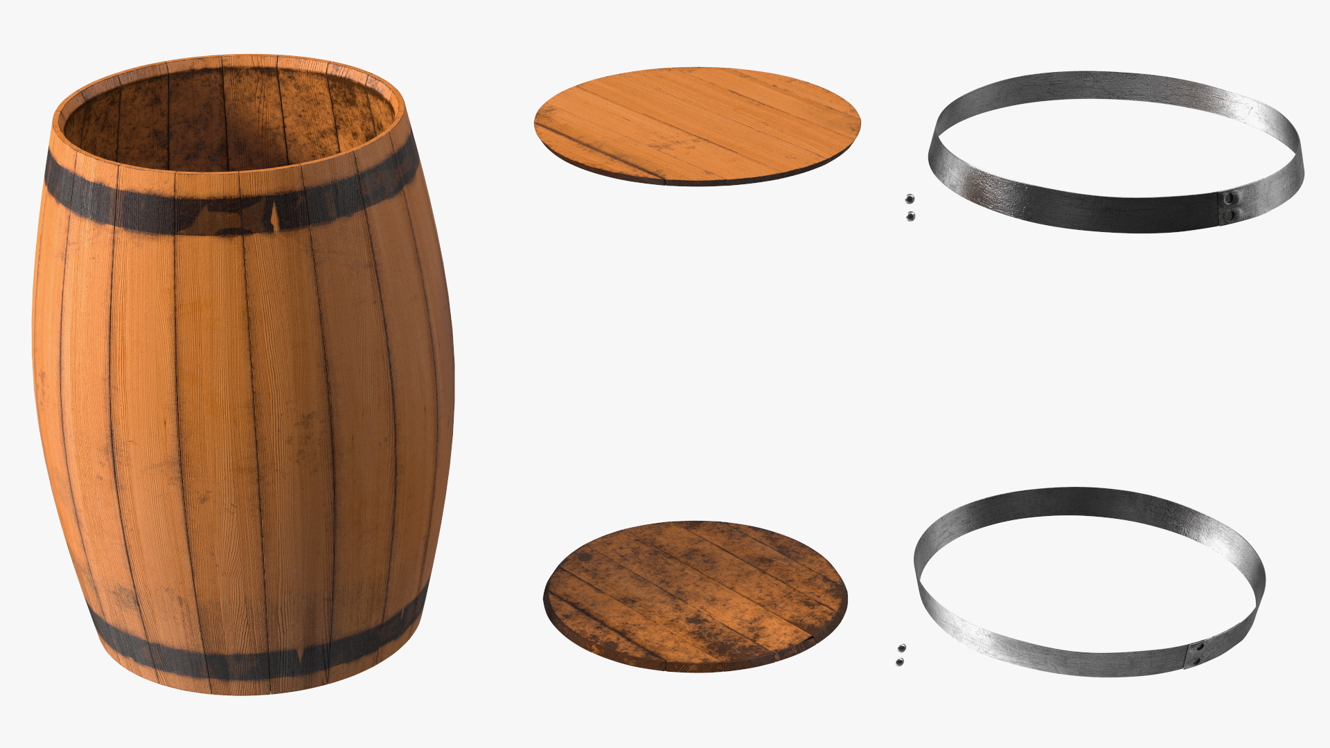 3D model Oak Barrel