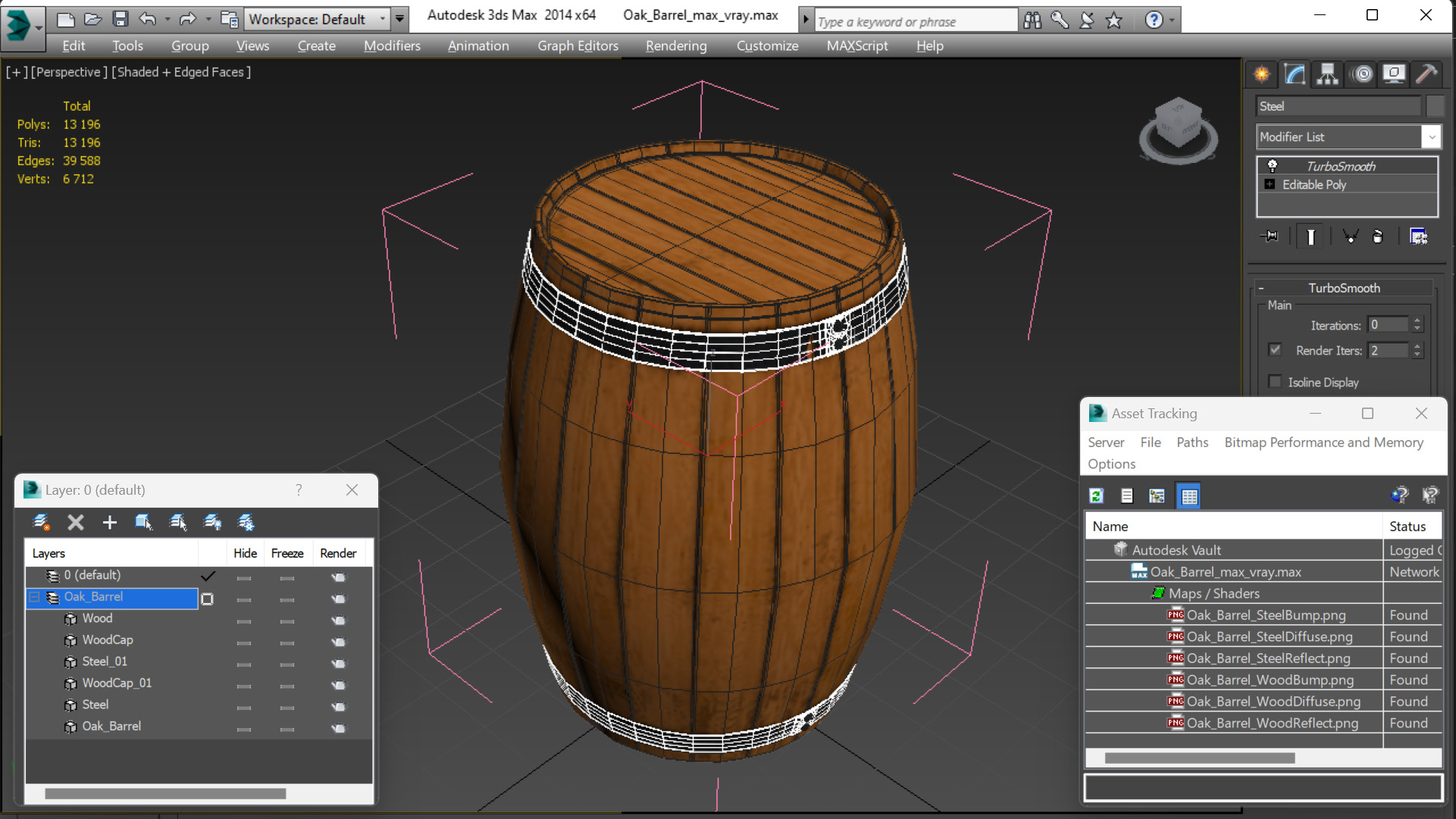 3D model Oak Barrel