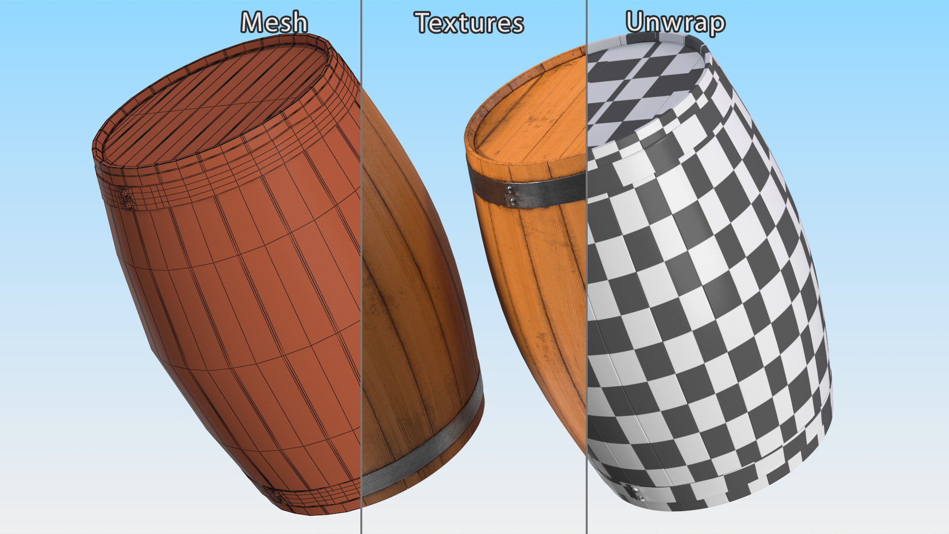 3D model Oak Barrel
