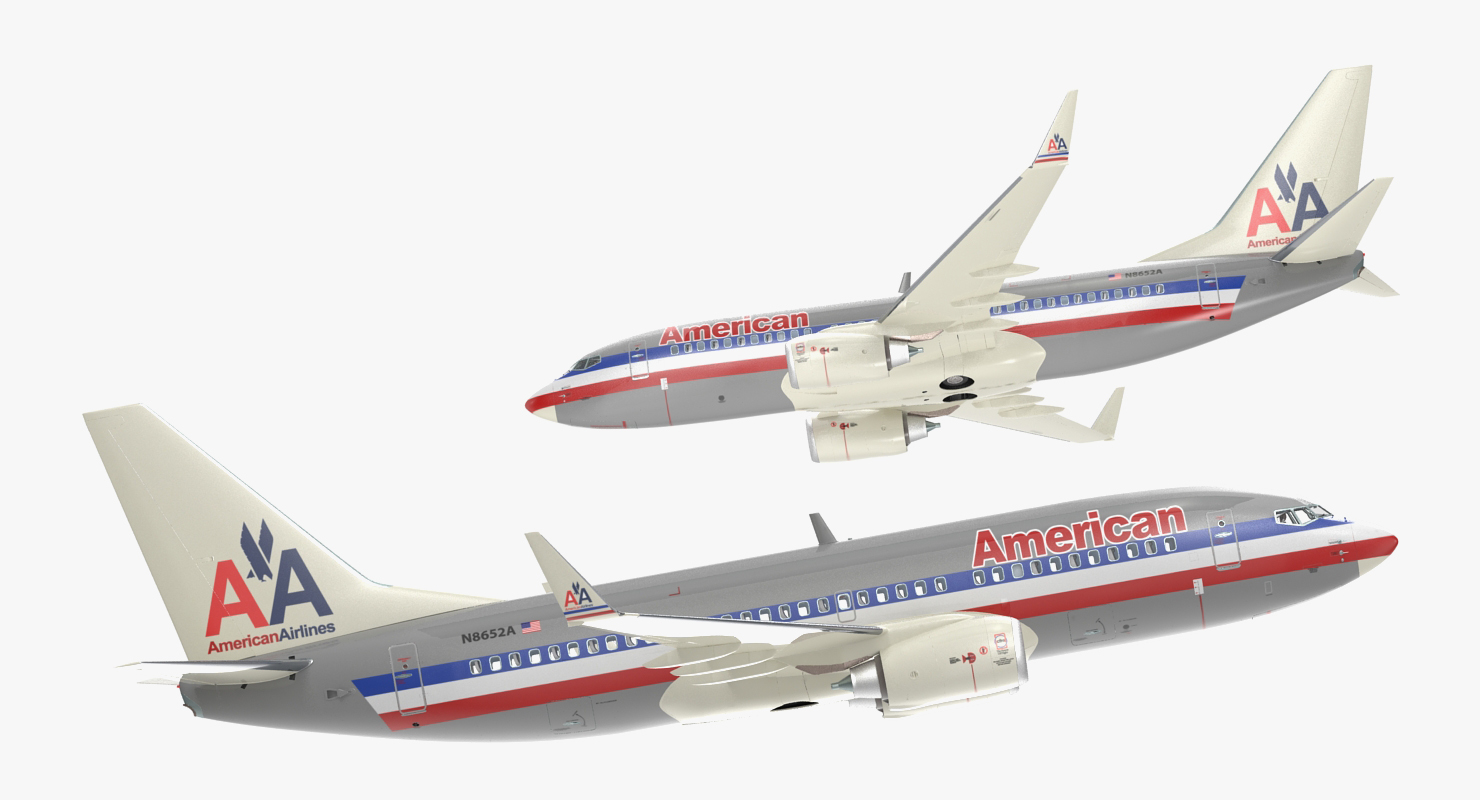 3D Boeing 737 700 with Interior American Airlines