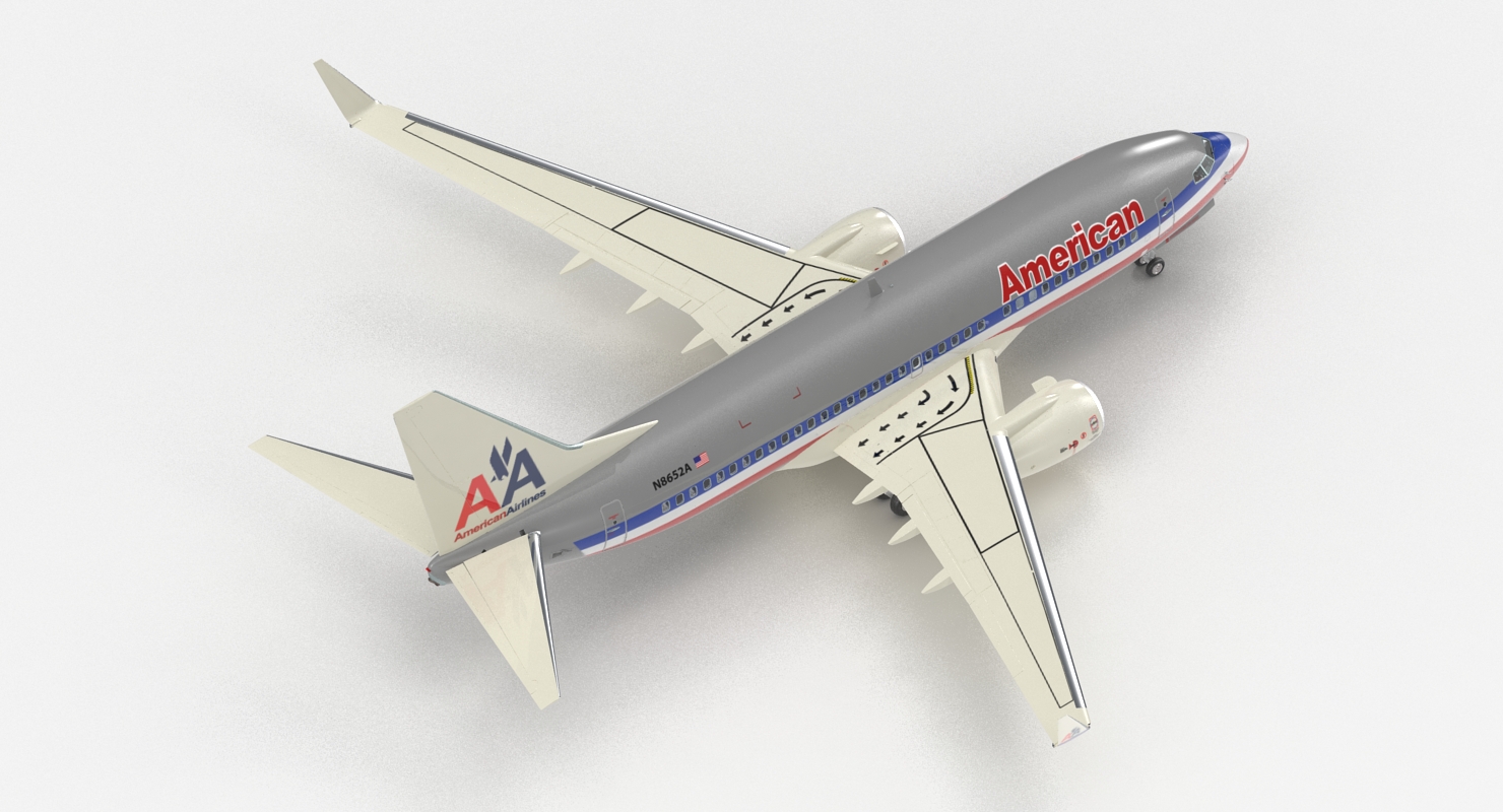 3D Boeing 737 700 with Interior American Airlines