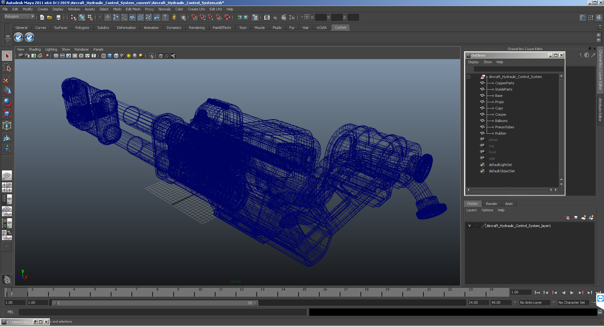 3D Aircraft Hydraulic Control System model