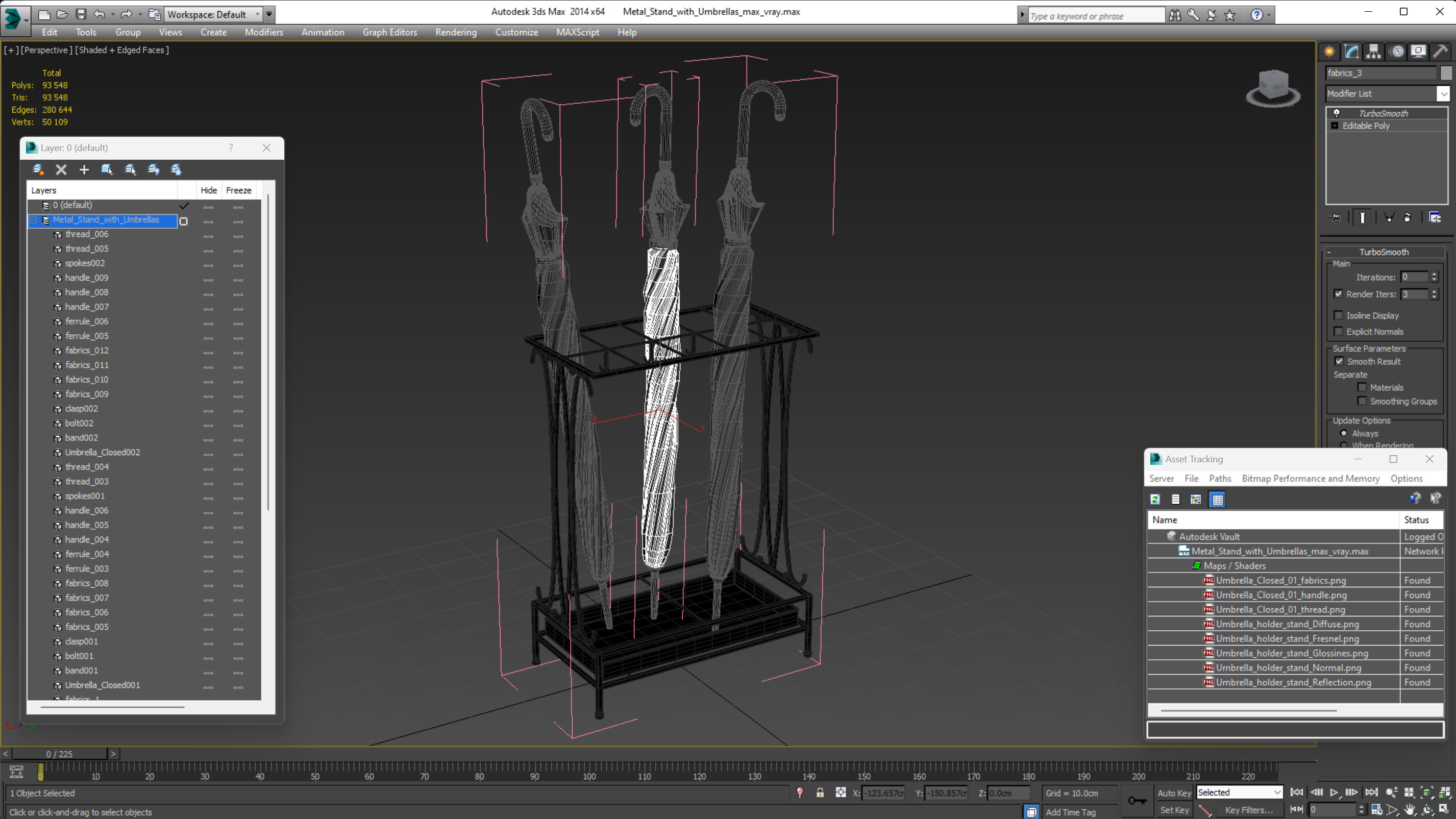 3D Metal Stand with Umbrellas