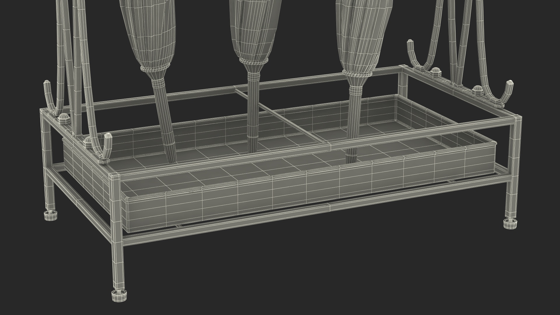 3D Metal Stand with Umbrellas