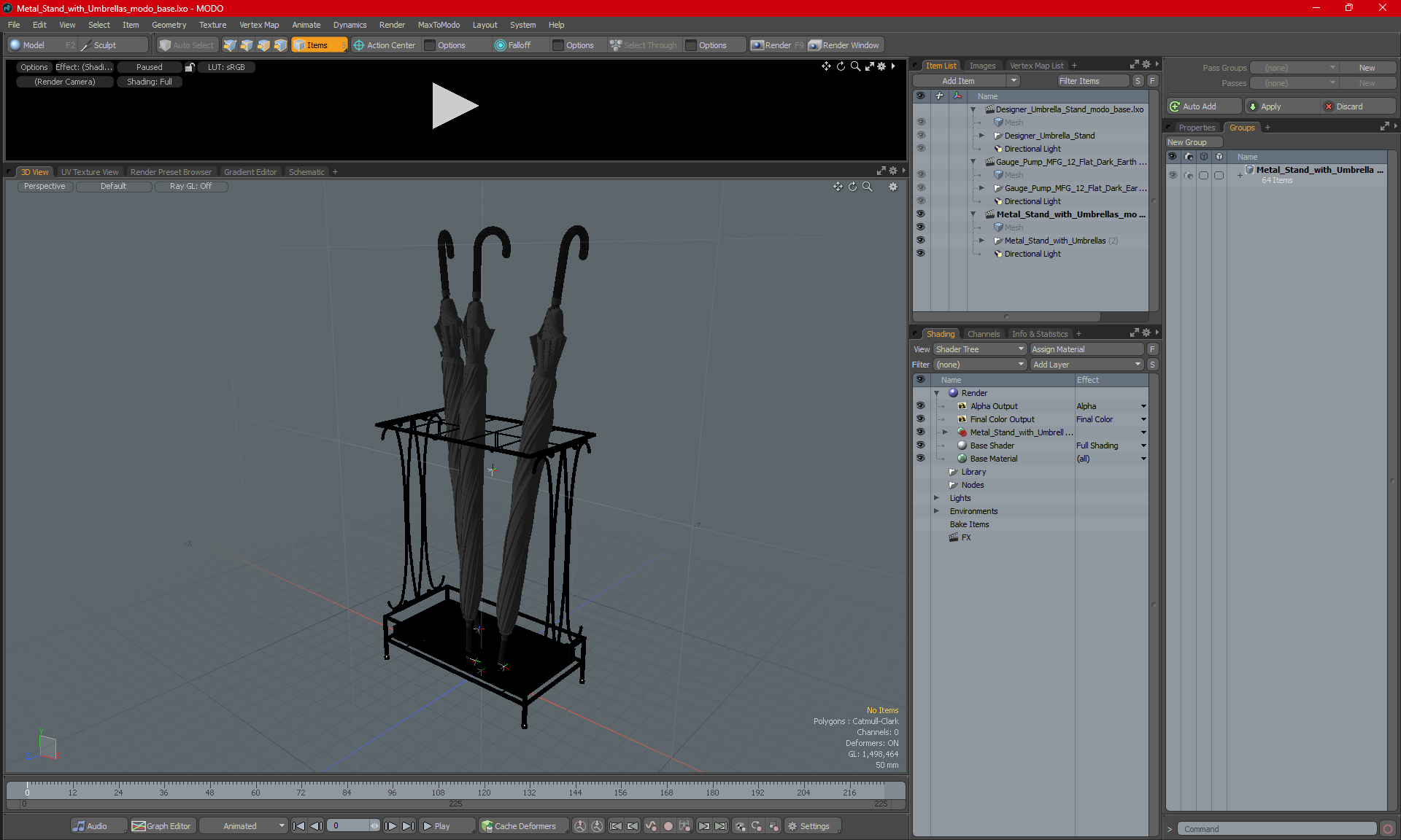 3D Metal Stand with Umbrellas