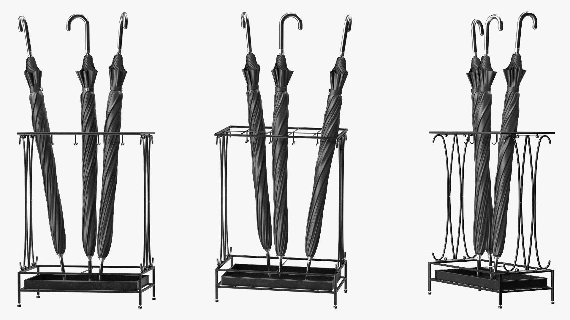 3D Metal Stand with Umbrellas