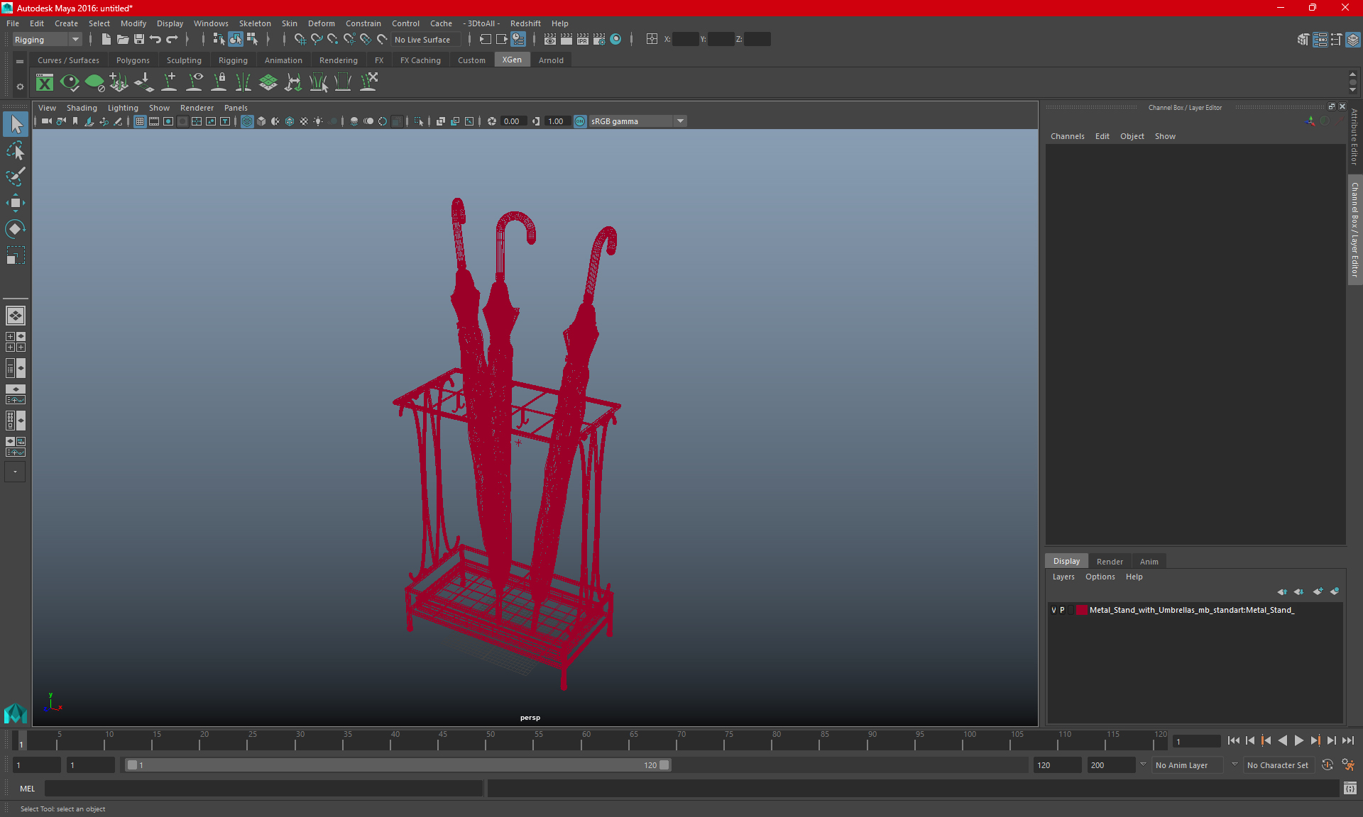 3D Metal Stand with Umbrellas