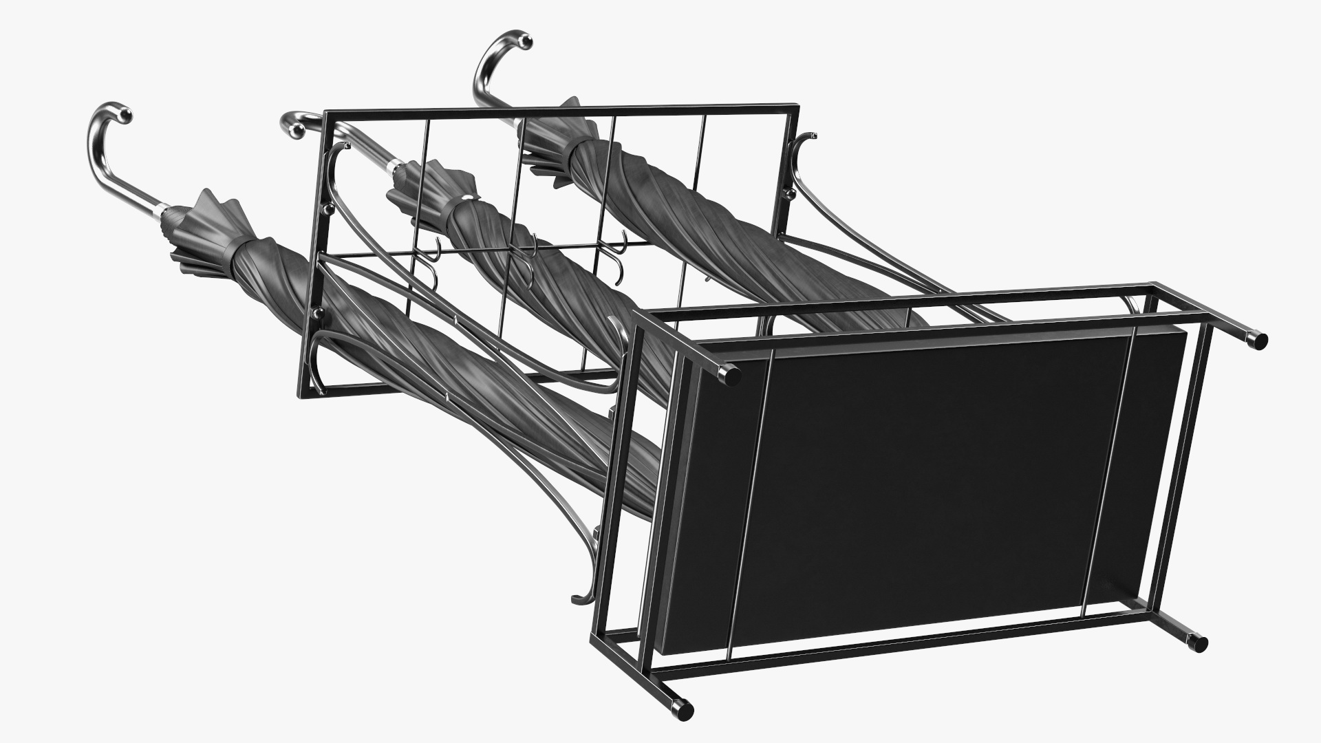 3D Metal Stand with Umbrellas