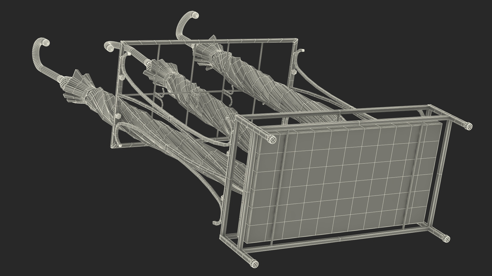3D Metal Stand with Umbrellas