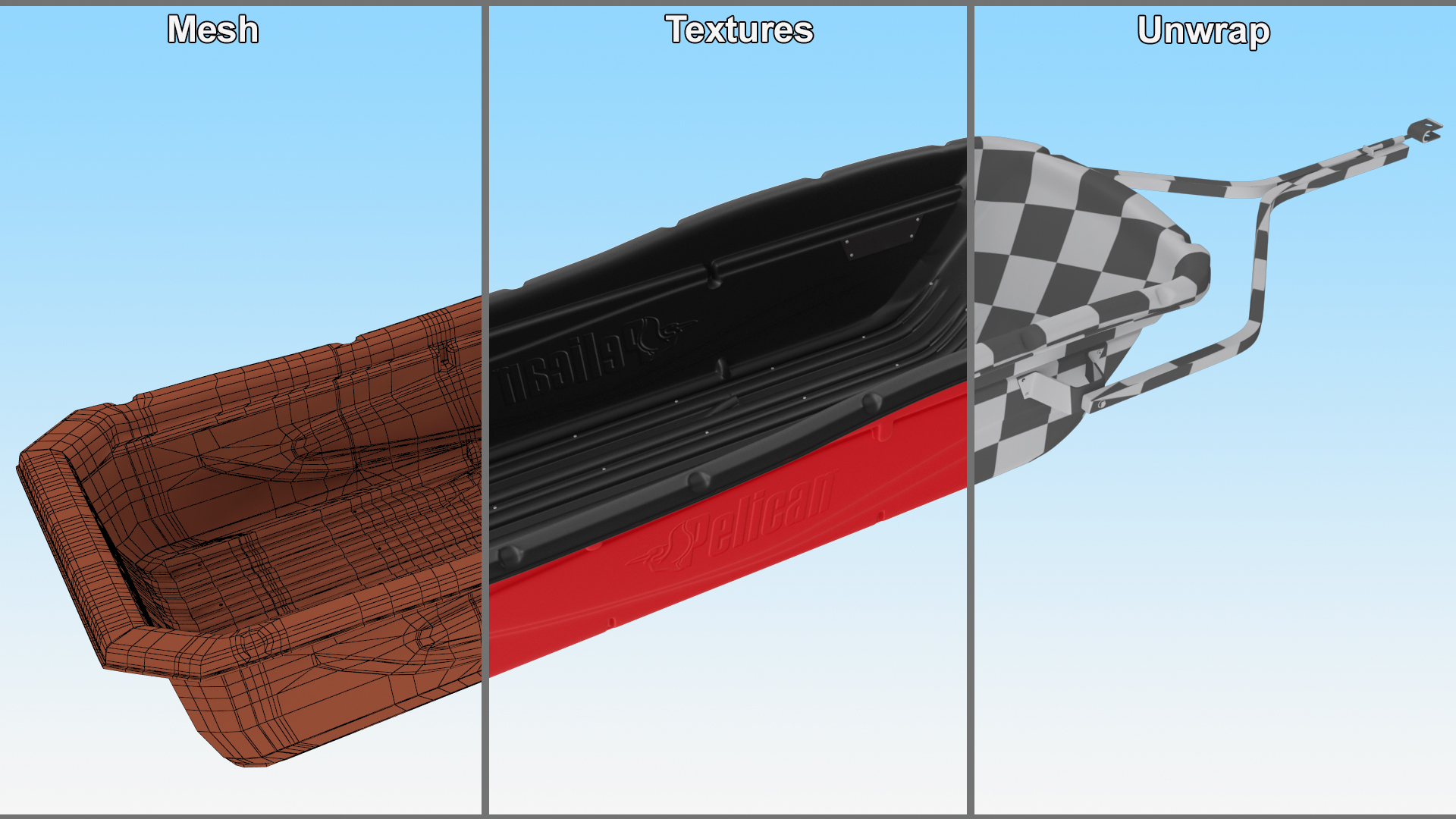 Utility Sled Pelican Red 3D model