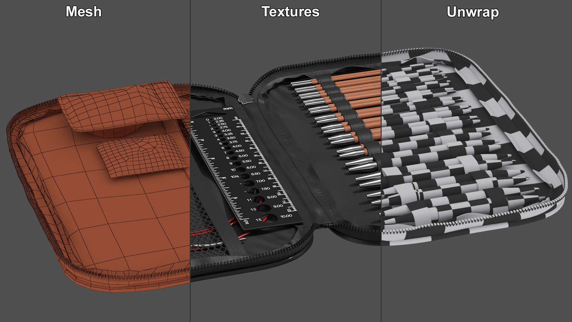 Black Sewing and Knitting Kit 3D model