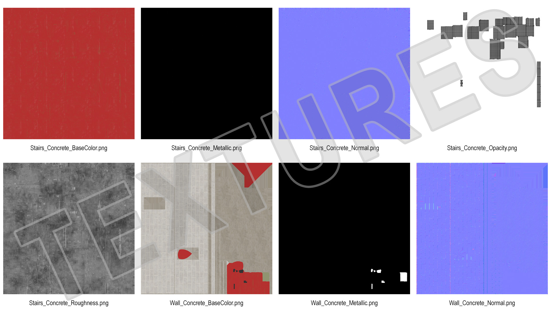 3D Fire Escape Red with Concrete Wall of House model