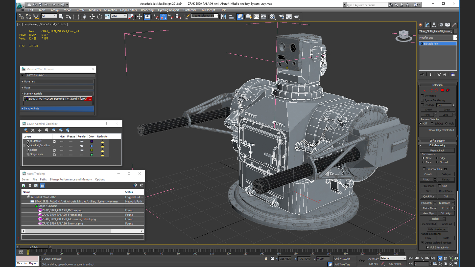3D model ZRAK 3R99 PALASH Anti Aircraft Missile Artillery System