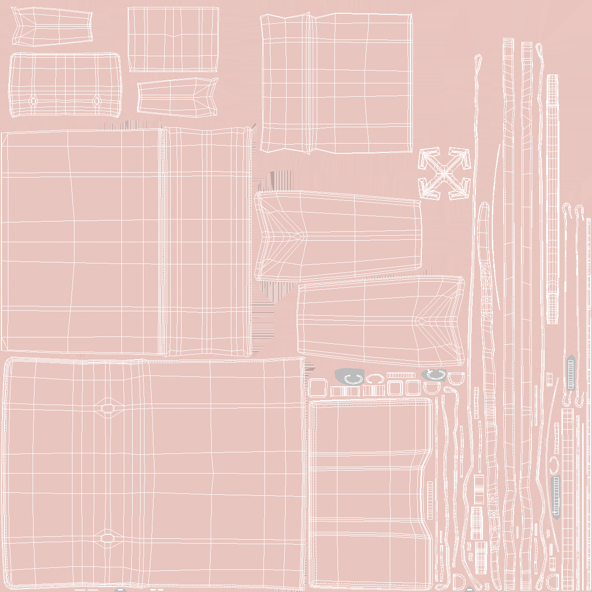 Handbag Off White Pink 3D