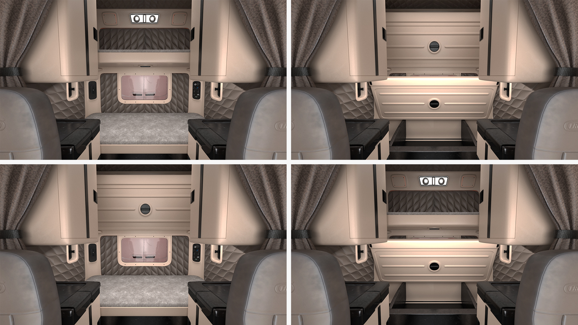 3D model Freightliner Truck with Reefer Trailer Rigged