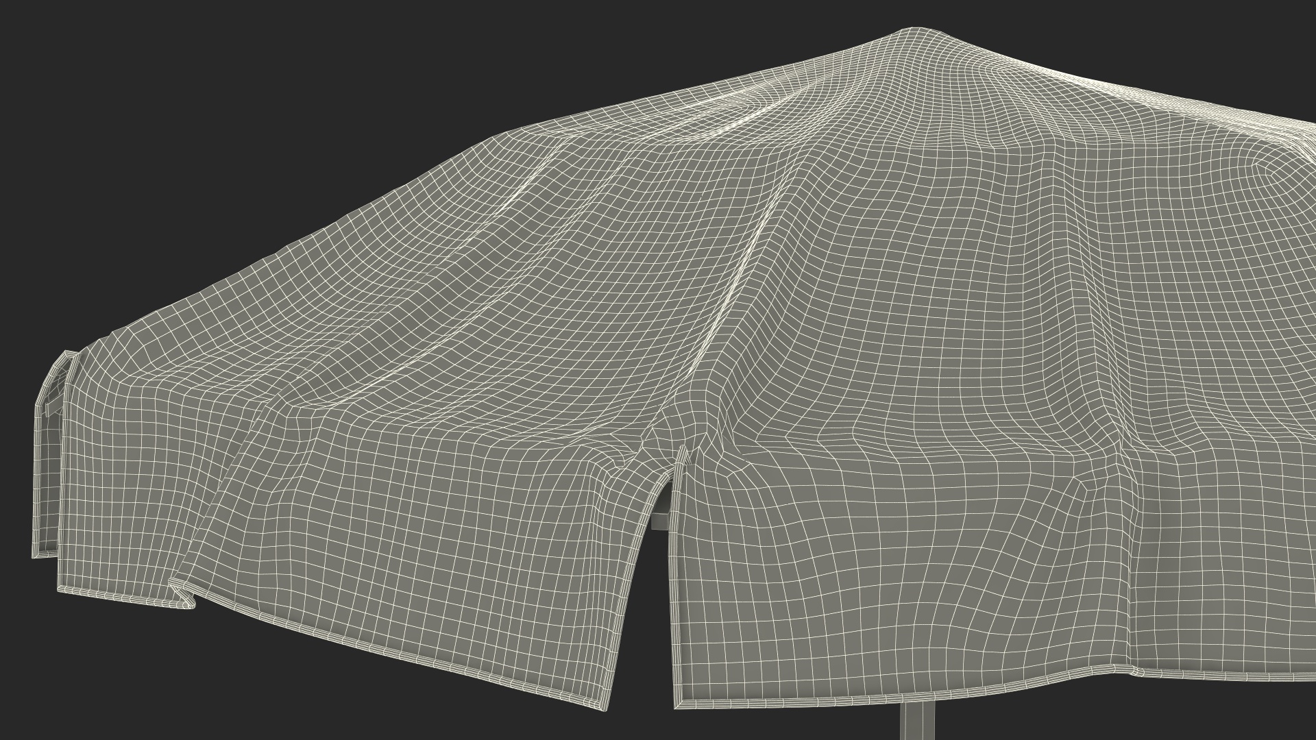 Beige Outdoor Umbrella 3D