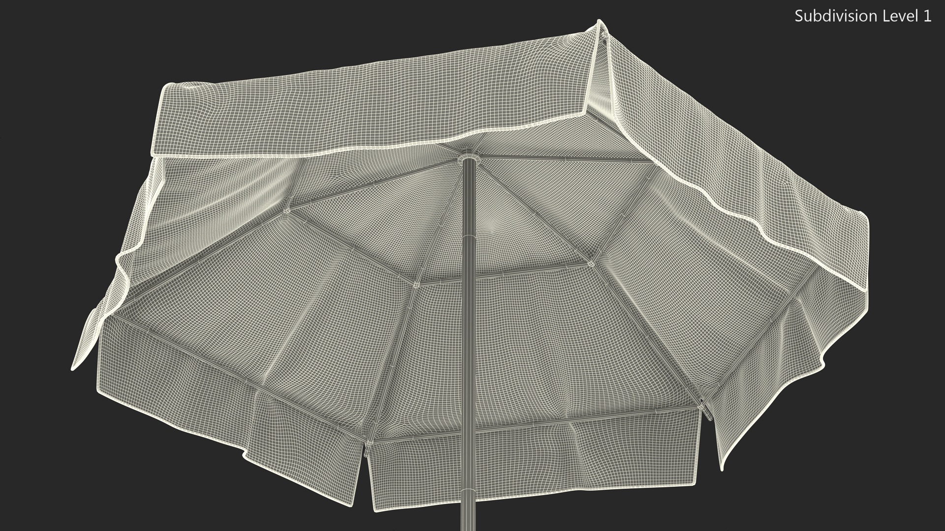 Beige Outdoor Umbrella 3D