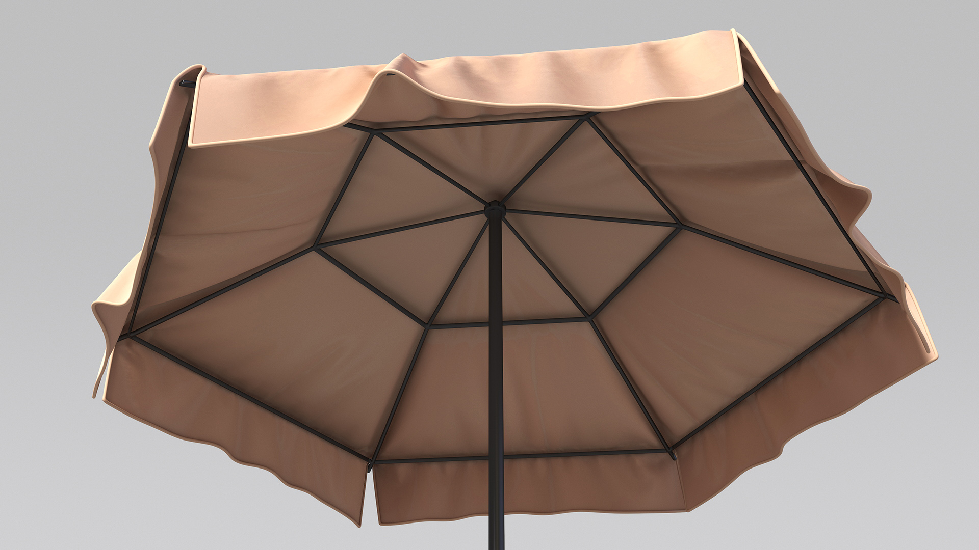 Beige Outdoor Umbrella 3D