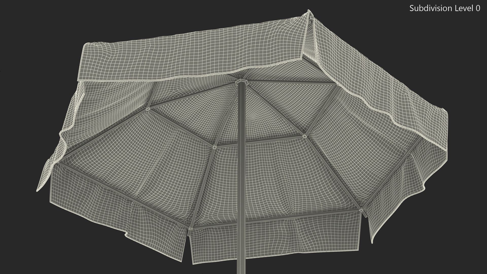 Beige Outdoor Umbrella 3D
