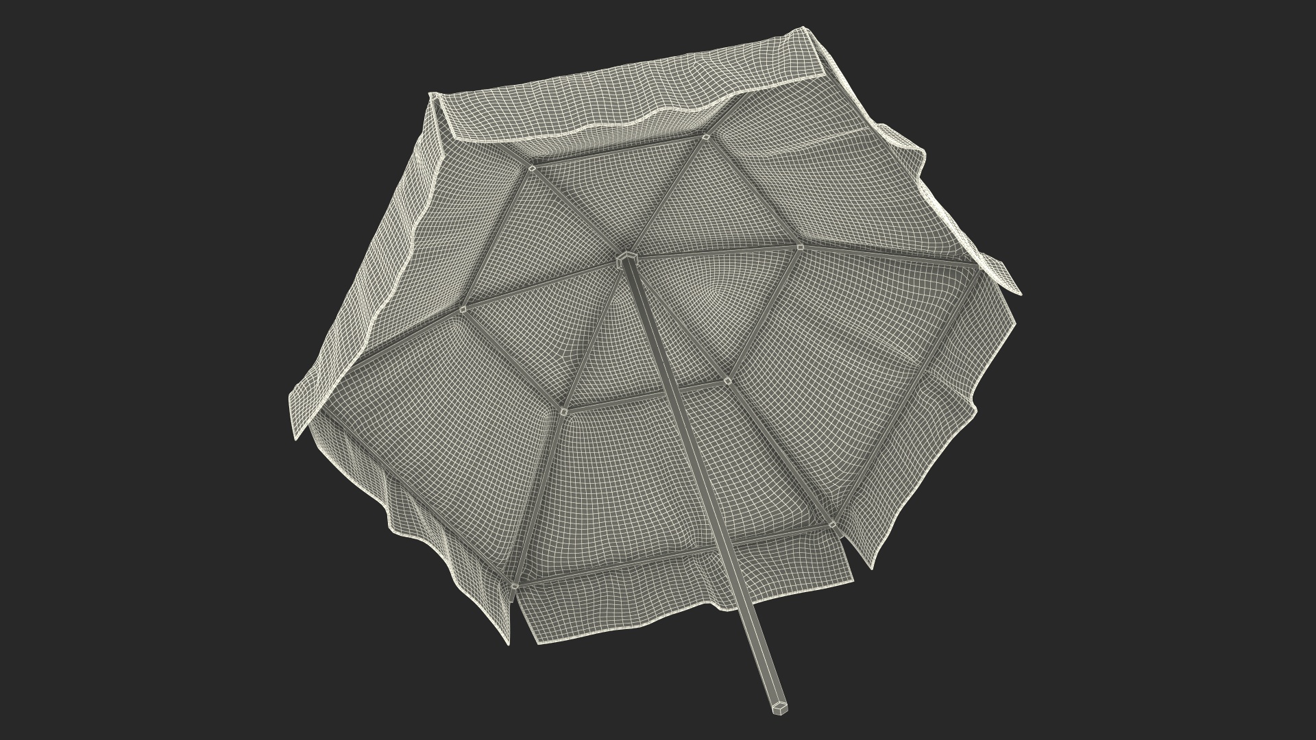 Beige Outdoor Umbrella 3D