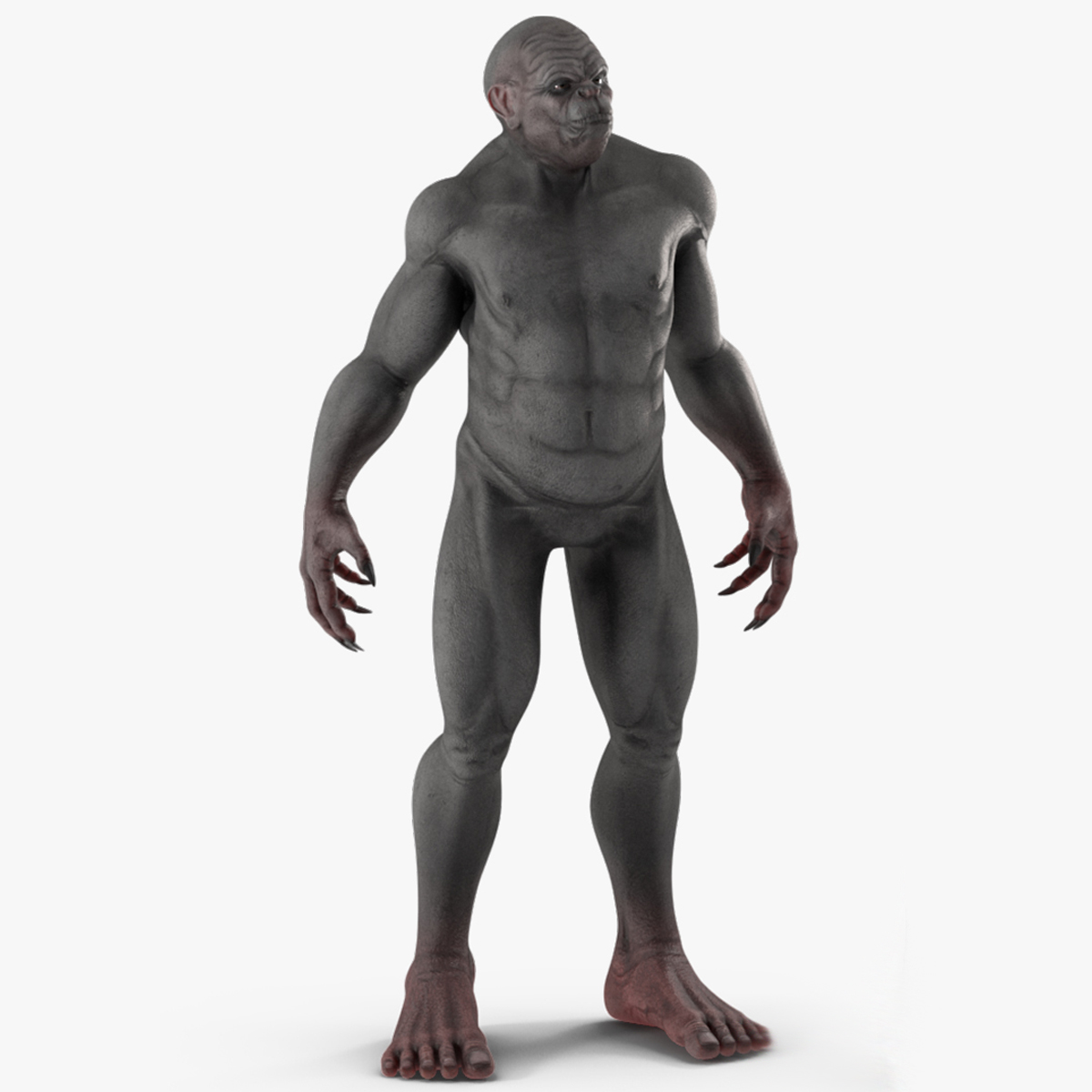 3D Grey Monster Rigged for Maya model
