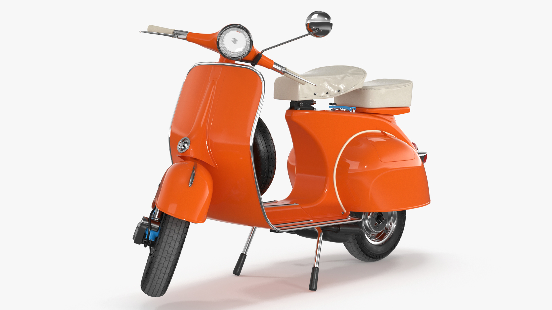 3D Vintage Scooter Orange Rigged for Maya model