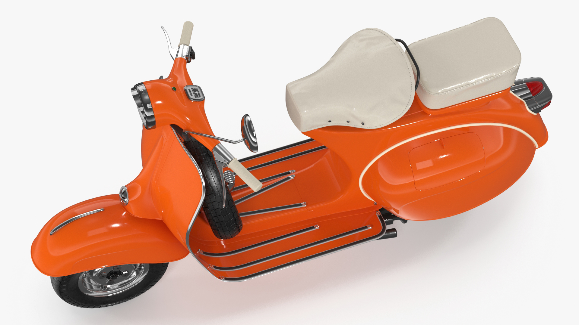 3D Vintage Scooter Orange Rigged for Maya model