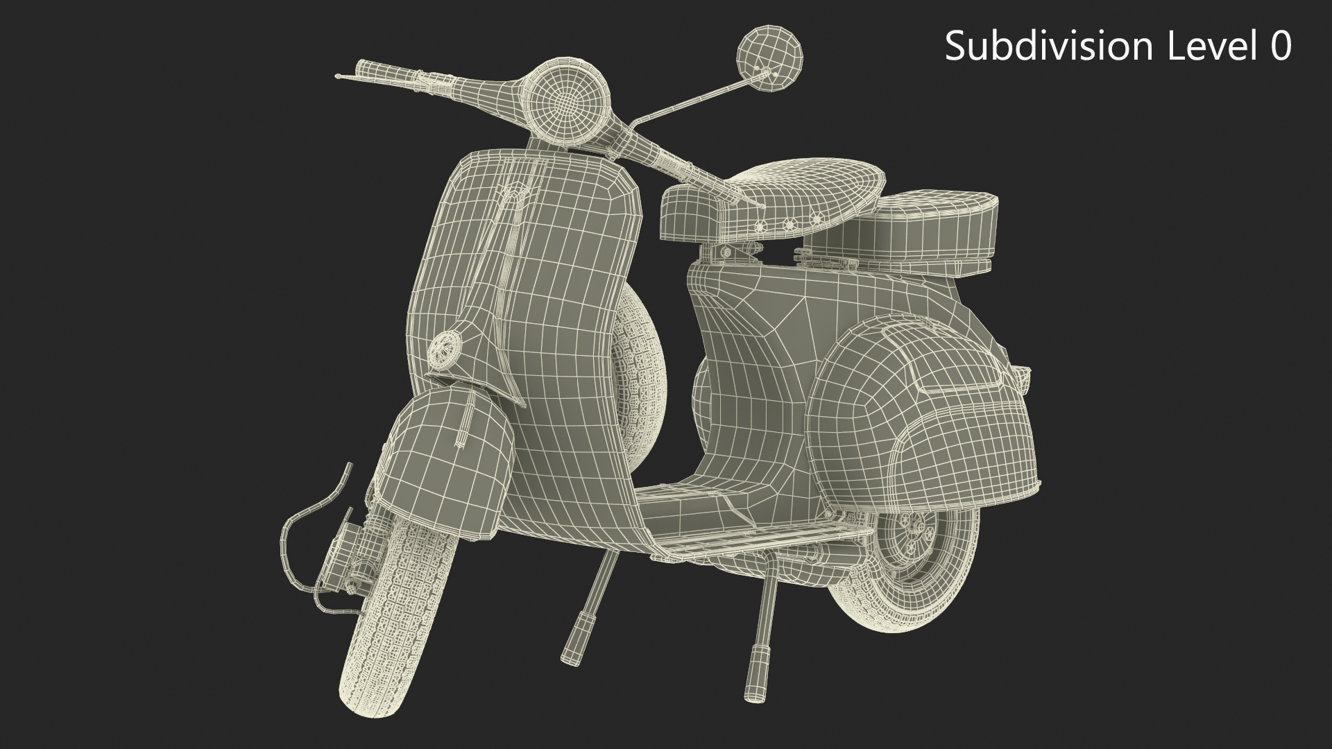 3D Vintage Scooter Orange Rigged for Maya model