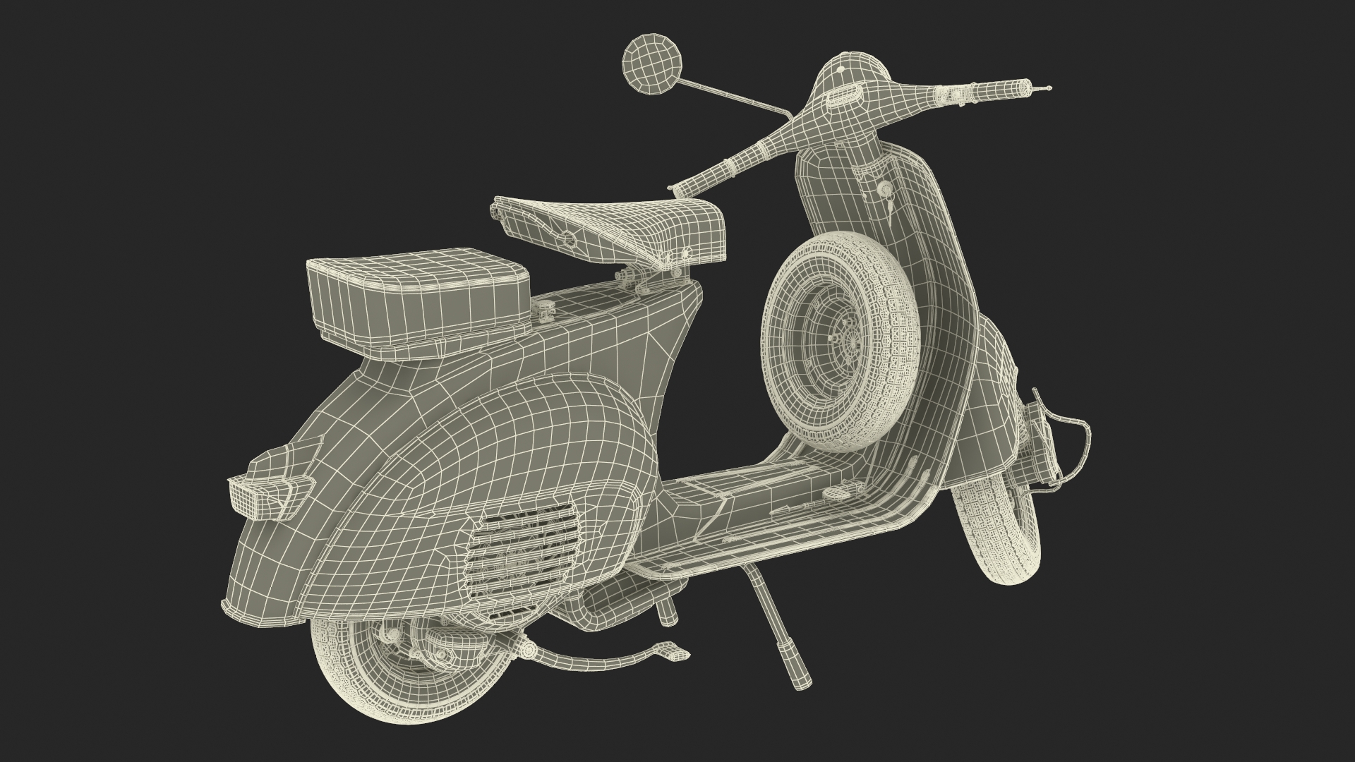 3D Vintage Scooter Orange Rigged for Maya model