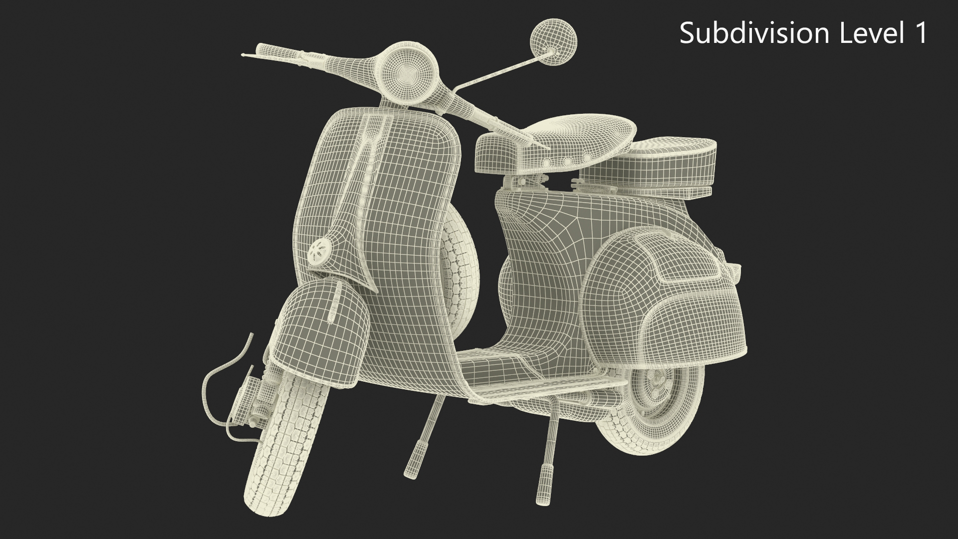 3D Vintage Scooter Orange Rigged for Maya model