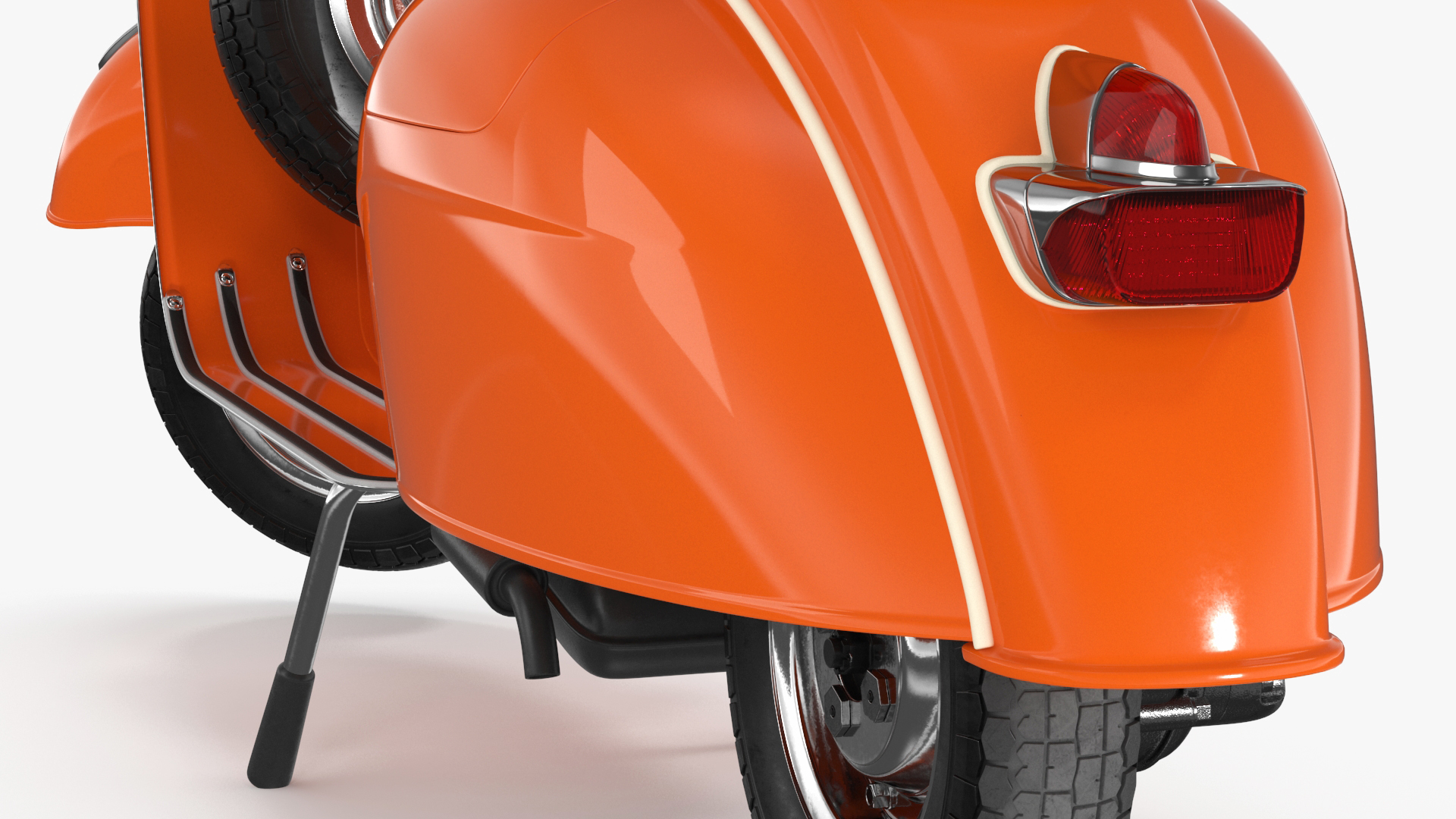 3D Vintage Scooter Orange Rigged for Maya model