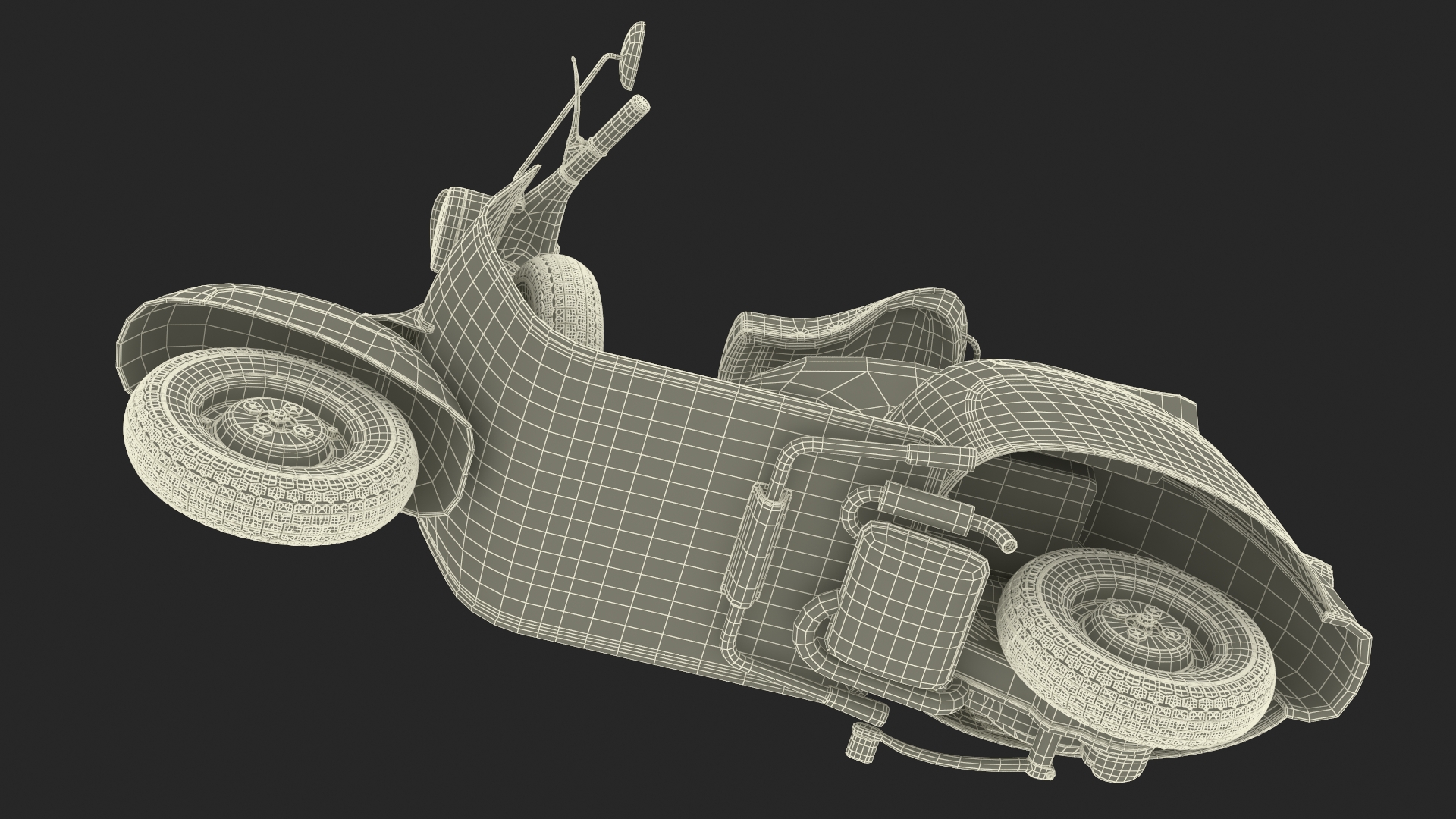 3D Vintage Scooter Orange Rigged for Maya model