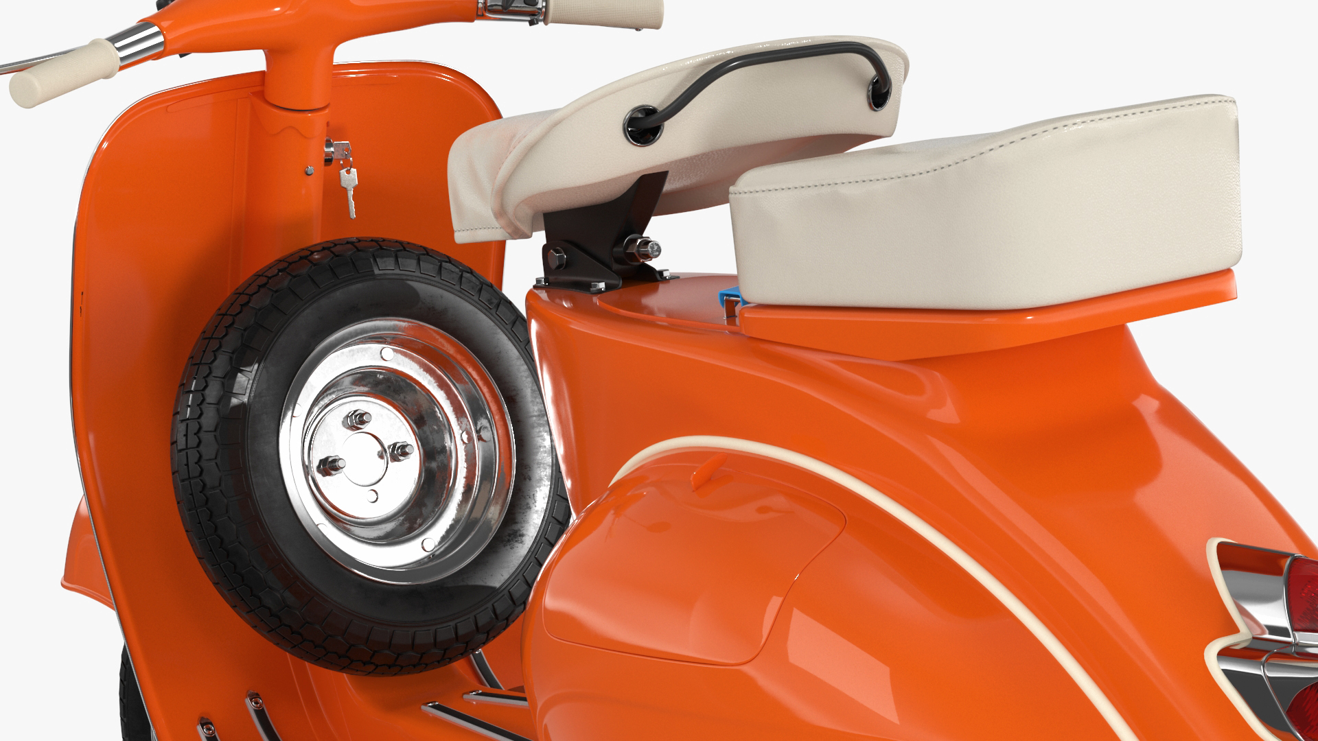 3D Vintage Scooter Orange Rigged for Maya model