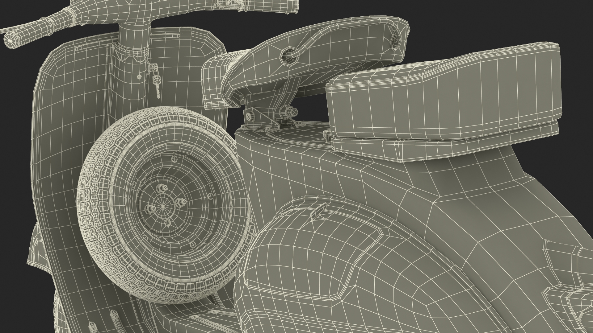 3D Vintage Scooter Orange Rigged for Maya model