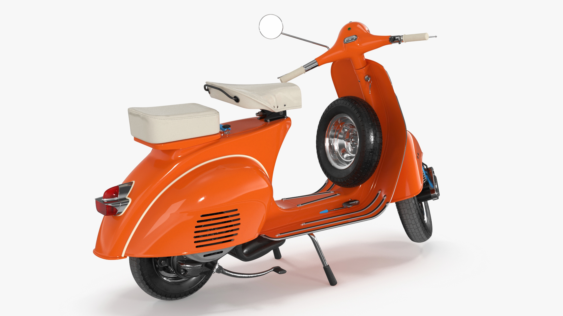 3D Vintage Scooter Orange Rigged for Maya model